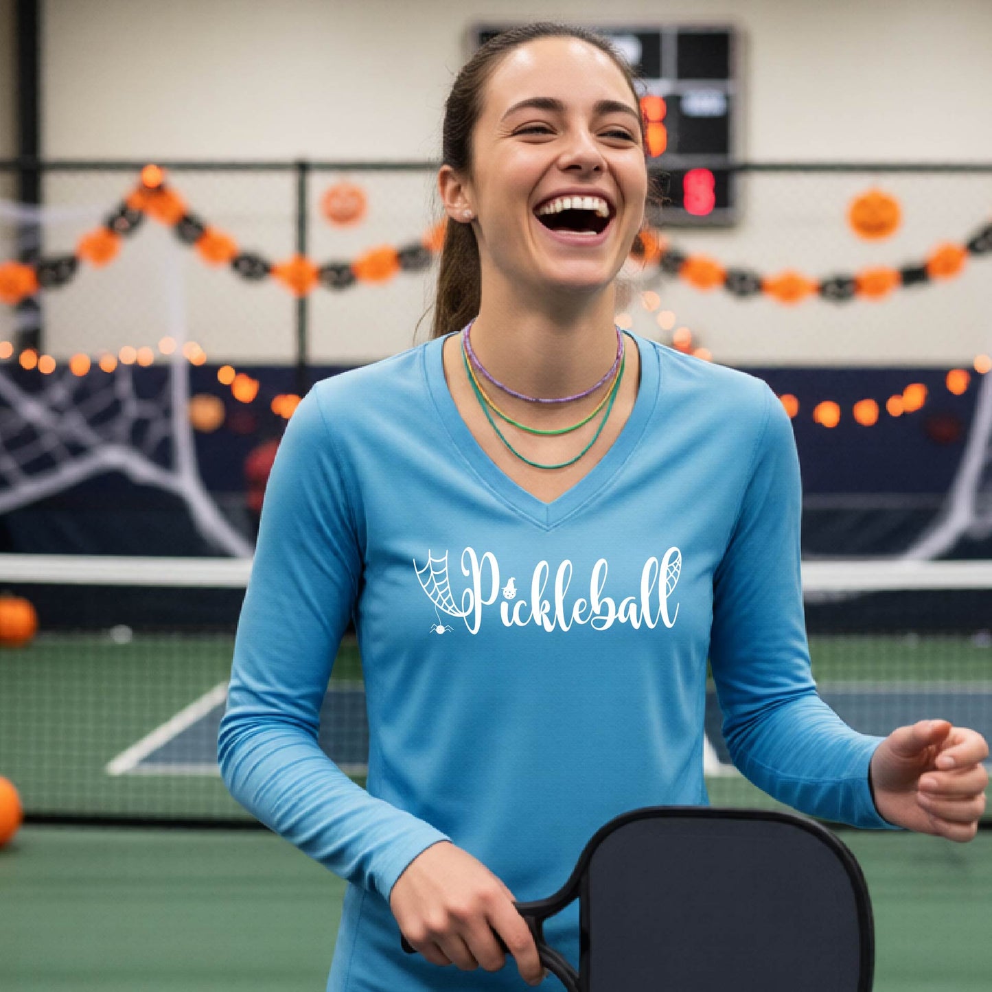 Womens Halloween Pickleball Shirt Funny Pickleball T-Shirt Spooky Season Shirt Pickleball Gift
