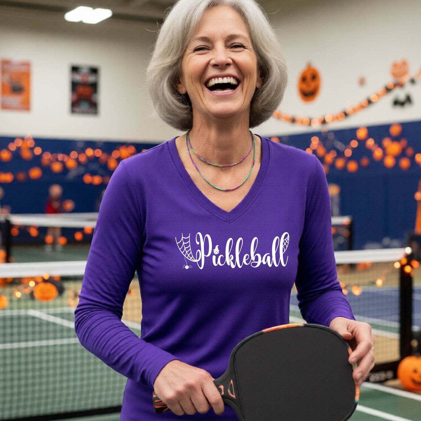 Womens Halloween Pickleball Shirt Funny Pickleball T-Shirt Spooky Season Shirt Pickleball Gift