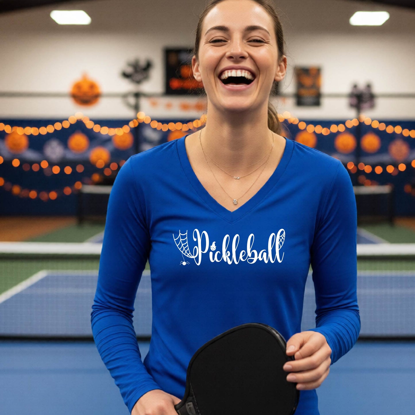 Womens Halloween Pickleball Shirt Funny Pickleball T-Shirt Spooky Season Shirt Pickleball Gift