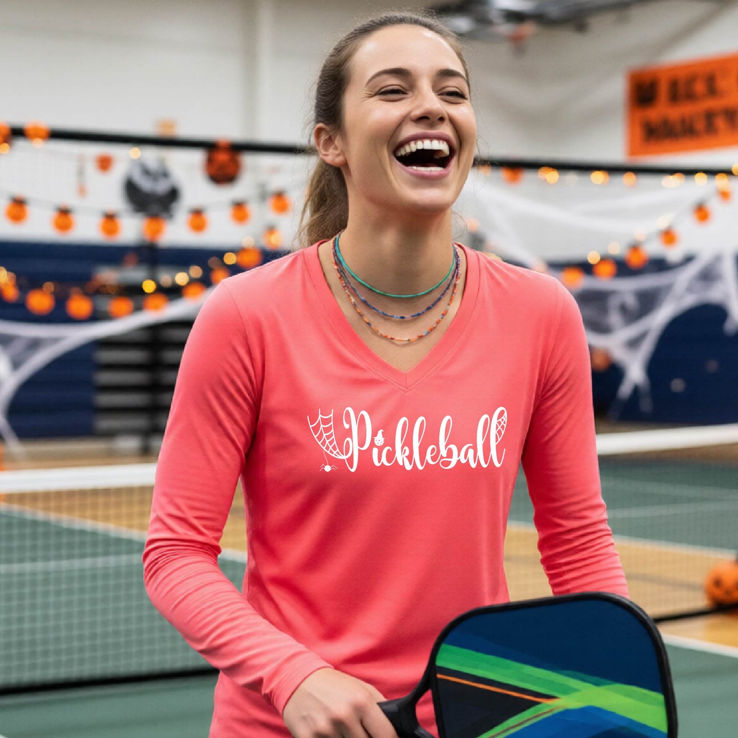 Womens Halloween Pickleball Shirt Funny Pickleball T-Shirt Spooky Season Shirt Pickleball Gift