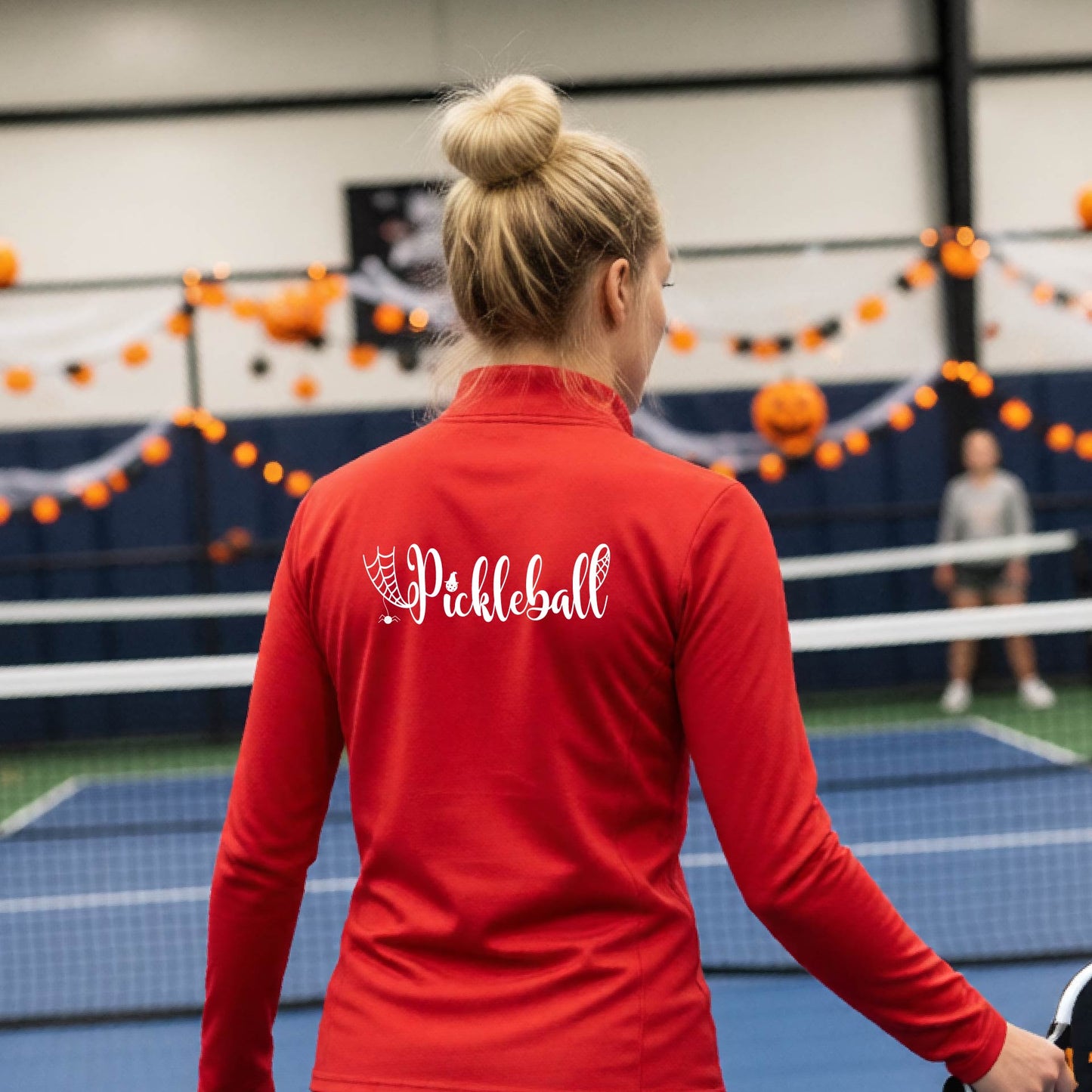 Halloween Womens Quarter-Zip Shirt Funny Spooky Season Pickleball Performance Gift Halloween Apparel