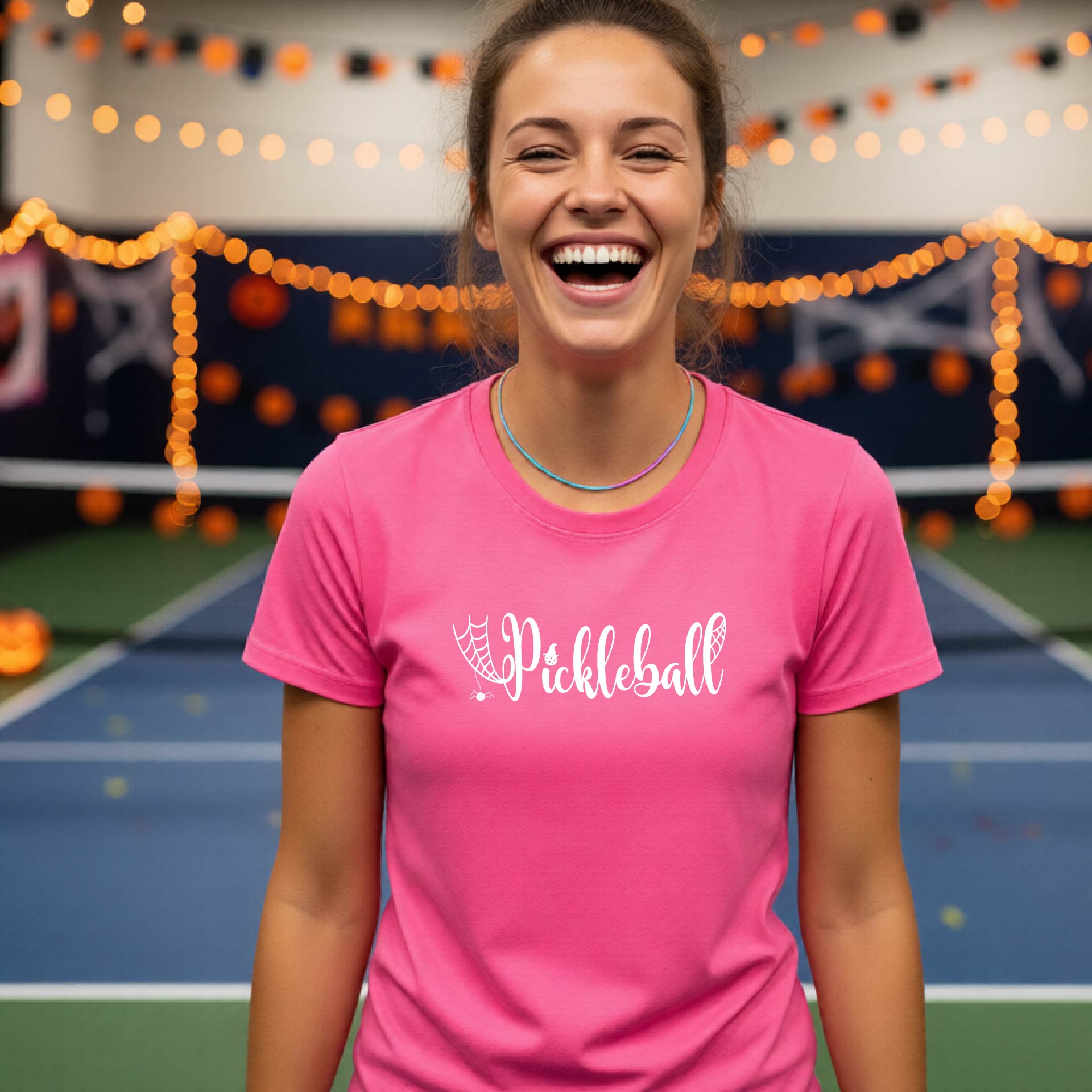 Womens Funny Halloween Pickleball Shirt Spooky Pickleball Short-Sleeve T-Shirt Moisture-Wicking Gift for Pickleball Players