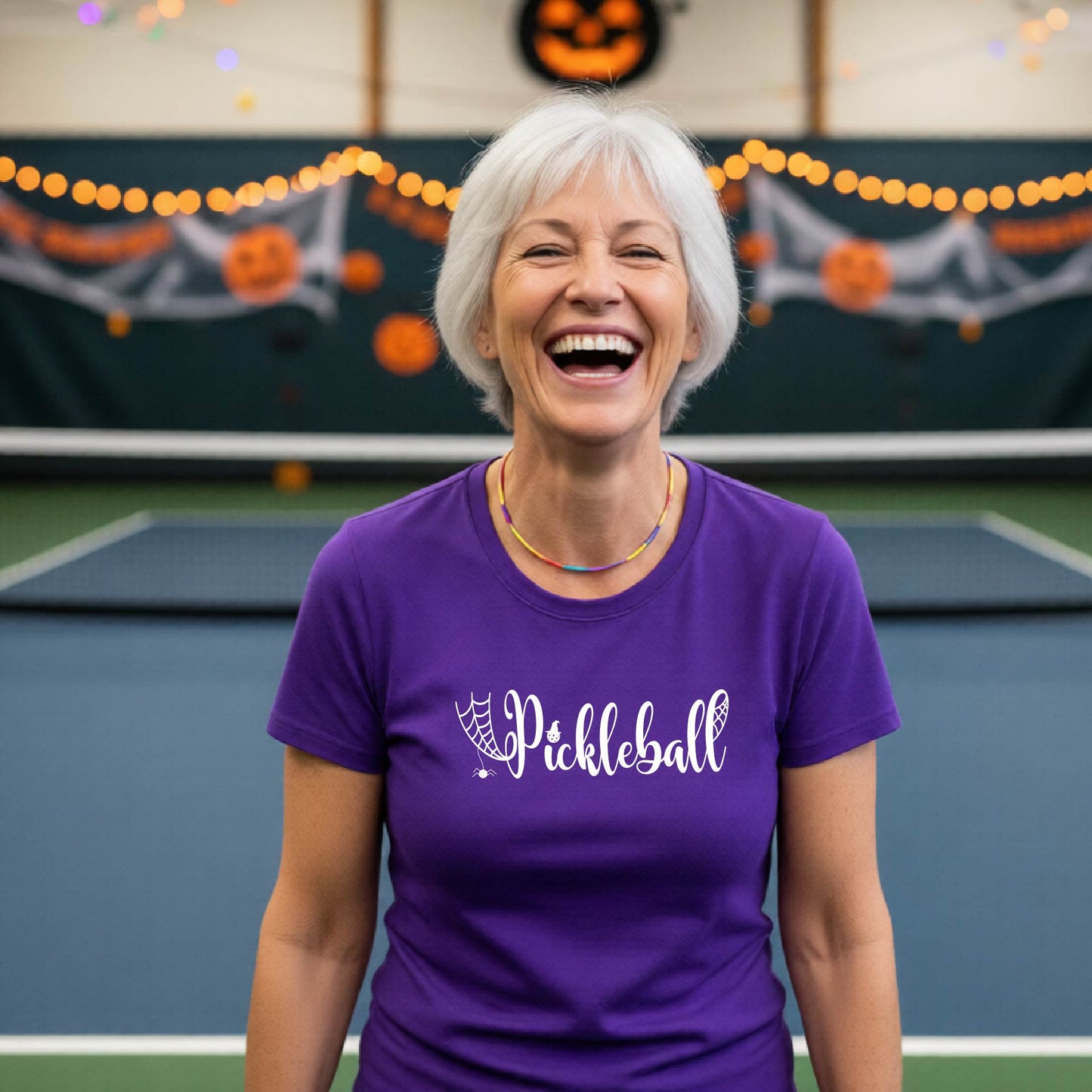 Womens Funny Halloween Pickleball Shirt Spooky Pickleball Short-Sleeve T-Shirt Moisture-Wicking Gift for Pickleball Players