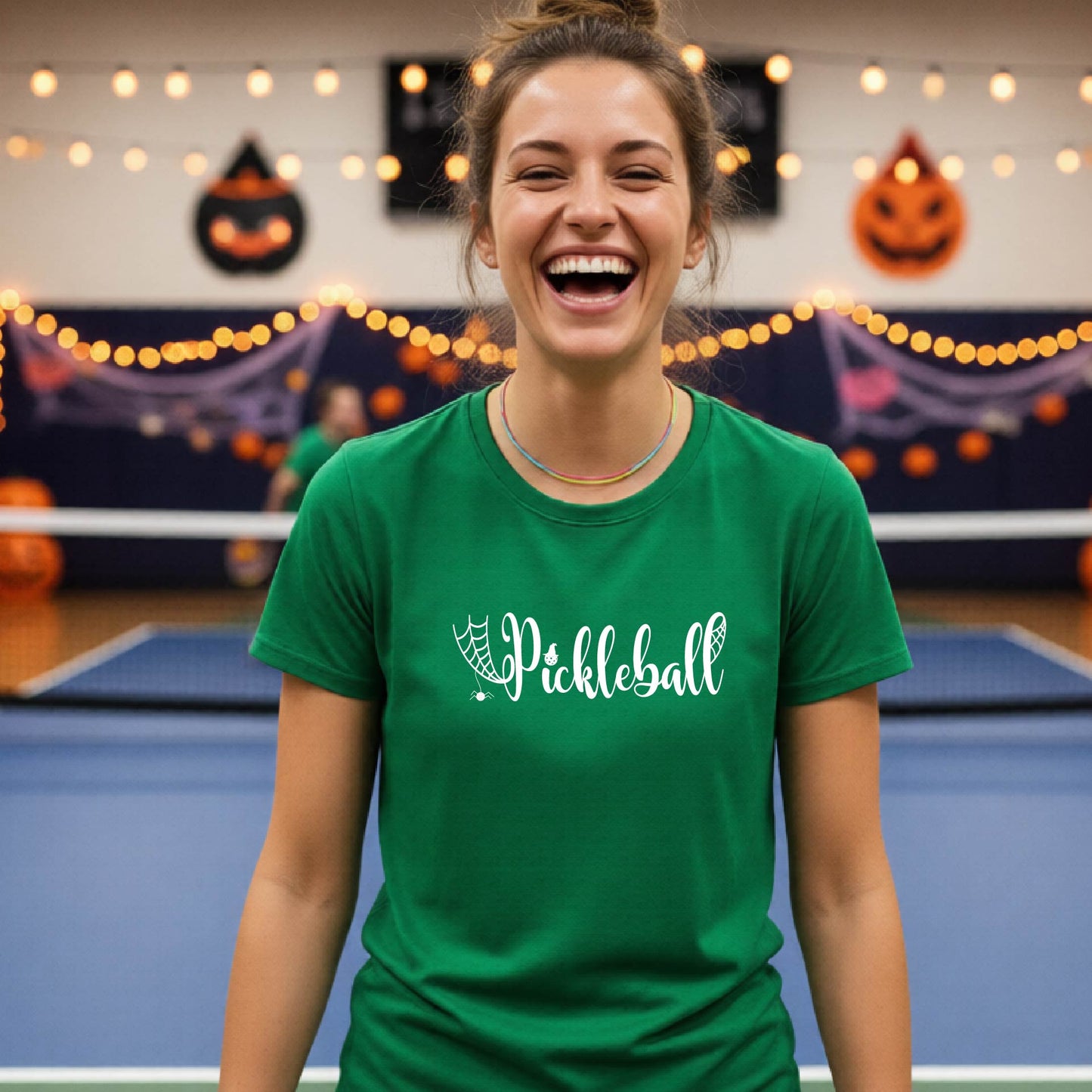 Womens Funny Halloween Pickleball Shirt Spooky Pickleball Short-Sleeve T-Shirt Moisture-Wicking Gift for Pickleball Players