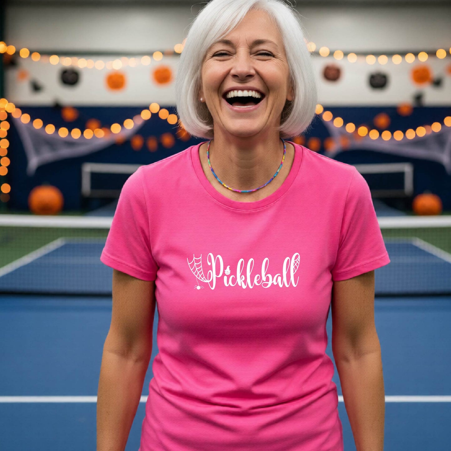Womens Funny Halloween Pickleball Shirt Spooky Pickleball Short-Sleeve T-Shirt Moisture-Wicking Gift for Pickleball Players
