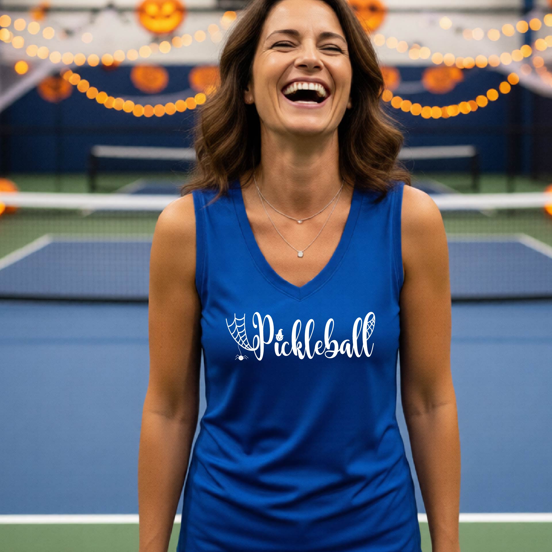 Pickleball Womens Halloween Shirt Funny Moisture-Wicking Sleeveless T-Shirt Spooky Season Pickleball Apparel Gift for Players