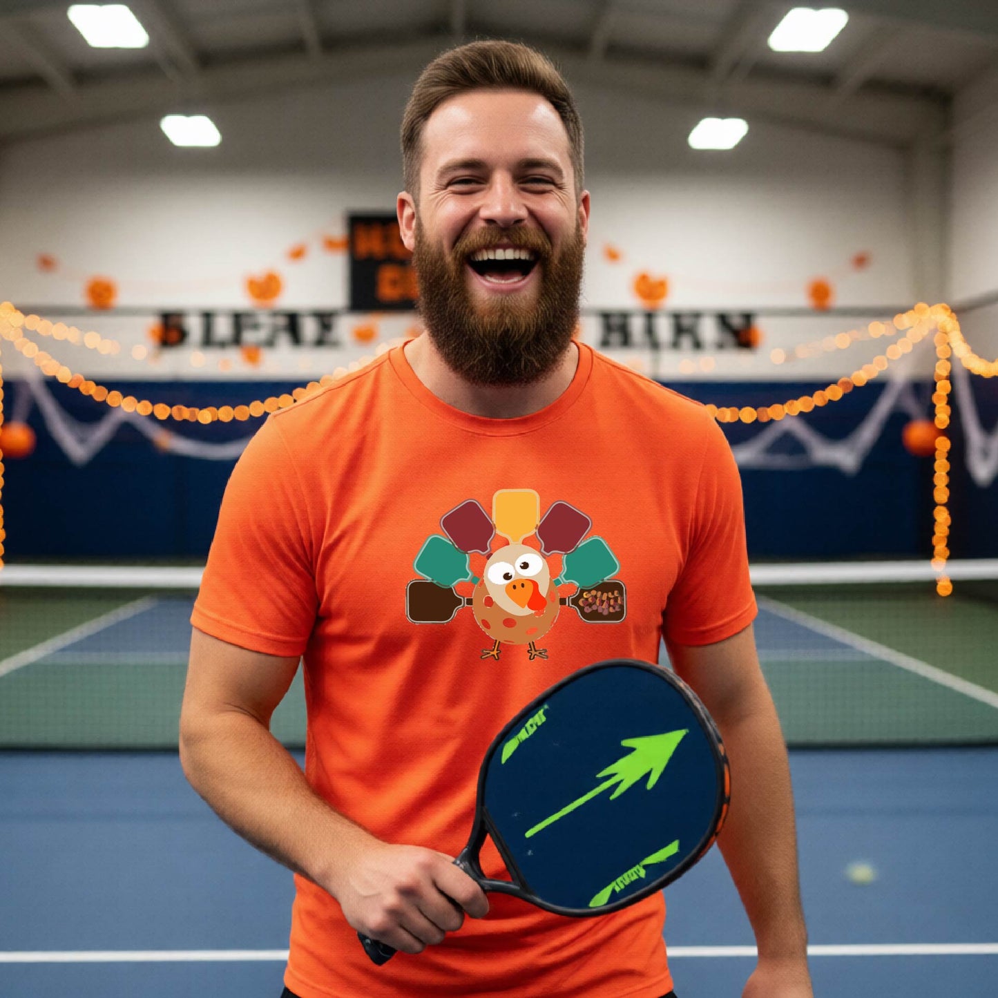 Mens Funny Thanksgiving Pickleball Shirt Holiday Pickleball T-Shirt Moisture-Wicking Gift Short-Sleeve
