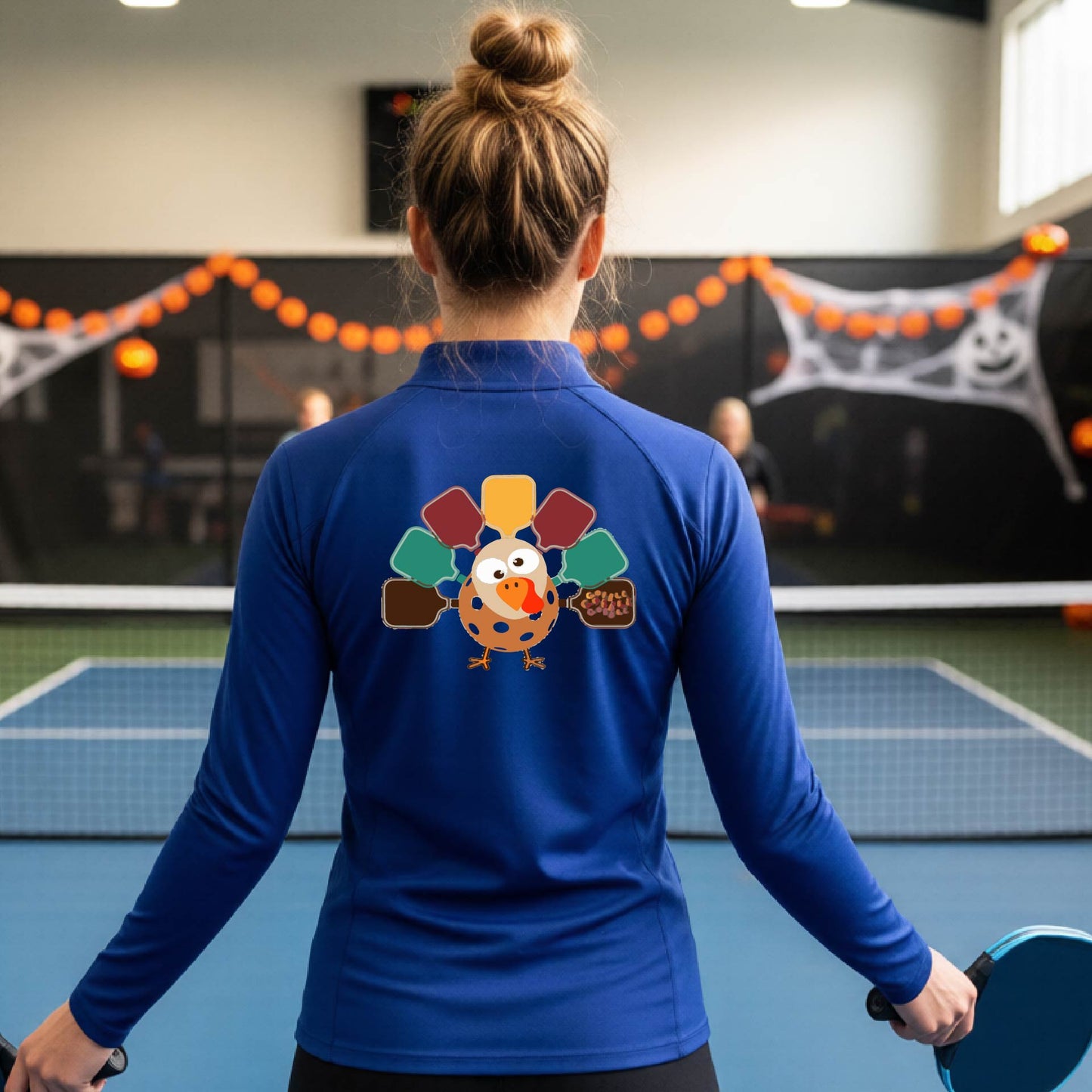 Halloween Womens Quarter-Zip Shirt Funny Thanksgiving Season Pickleball Performance Gift Apparel