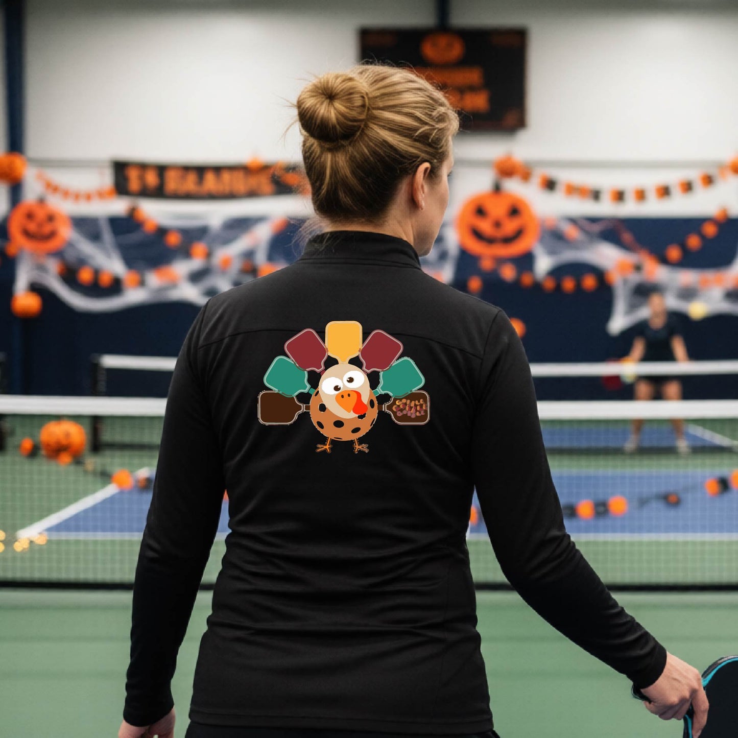 Halloween Womens Quarter-Zip Shirt Funny Thanksgiving Season Pickleball Performance Gift Apparel