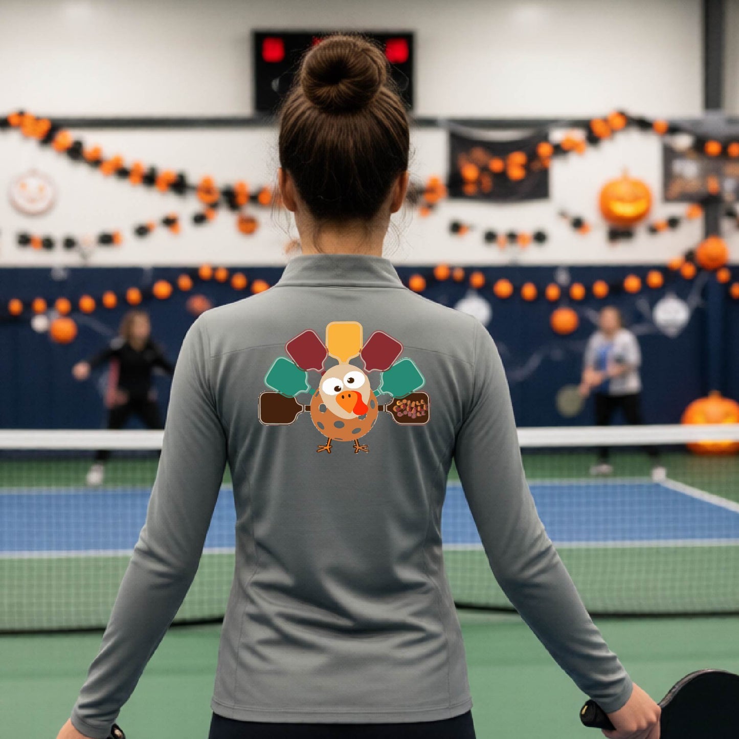 Halloween Womens Quarter-Zip Shirt Funny Thanksgiving Season Pickleball Performance Gift Apparel