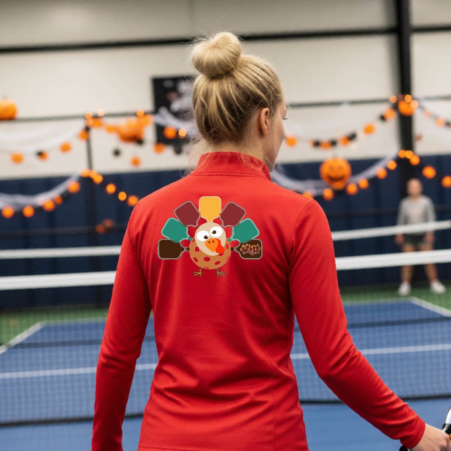 Halloween Womens Quarter-Zip Shirt Funny Thanksgiving Season Pickleball Performance Gift Apparel