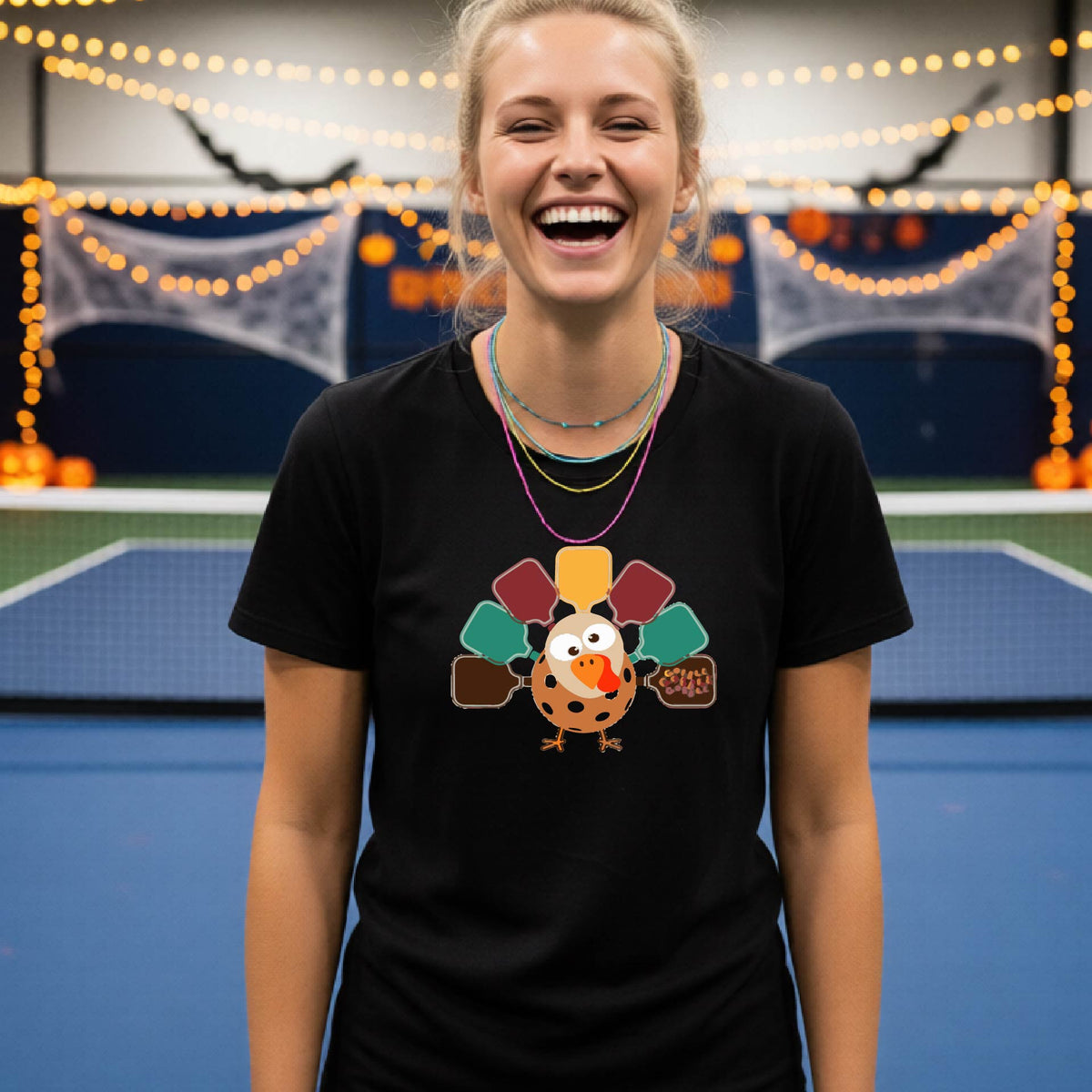 Thanksgiving Shirt for Womens Pickleball Players Funny Pickleball T-Shirt HOliday Season Gift Short-Sleeve