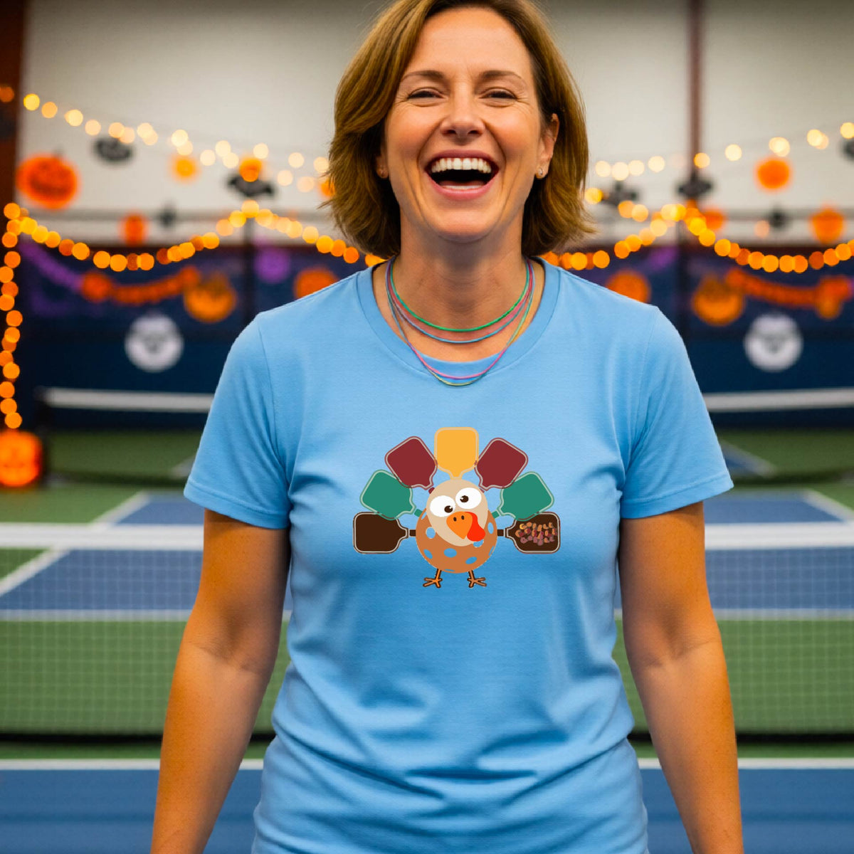 Thanksgiving Shirt for Womens Pickleball Players Funny Pickleball T-Shirt HOliday Season Gift Short-Sleeve