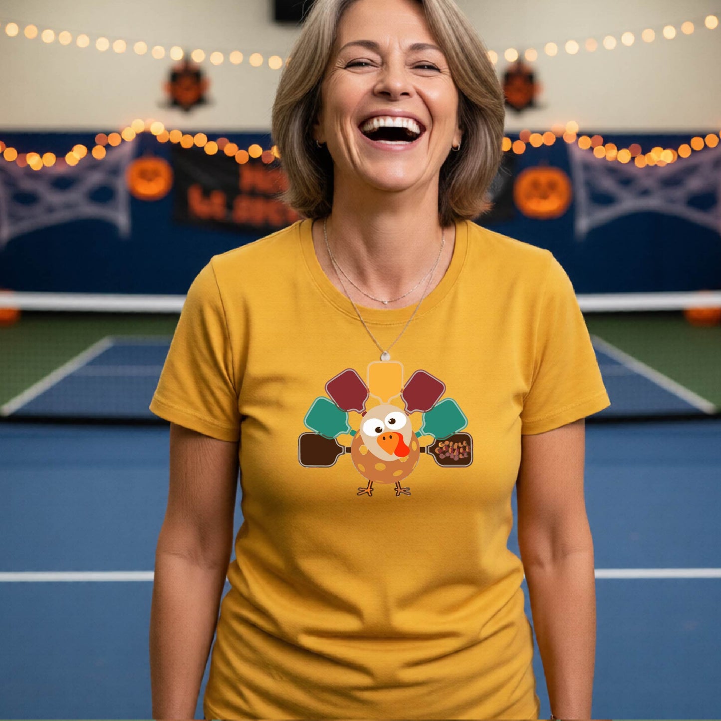 Thanksgiving Shirt for Womens Pickleball Players Funny Pickleball T-Shirt HOliday Season Gift Short-Sleeve