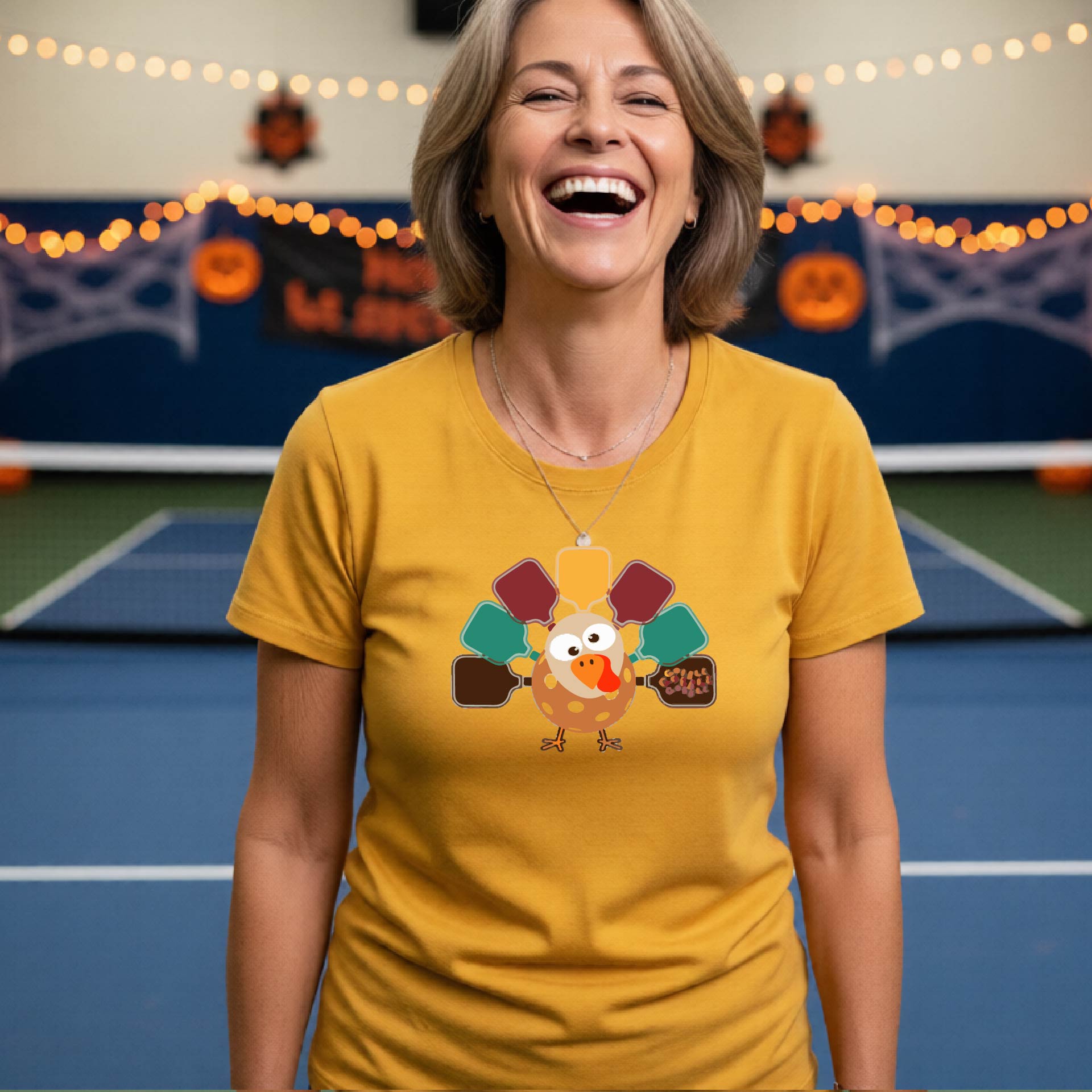 Thanksgiving Shirt for Womens Pickleball Players Funny Pickleball T-Shirt HOliday Season Gift Short-Sleeve