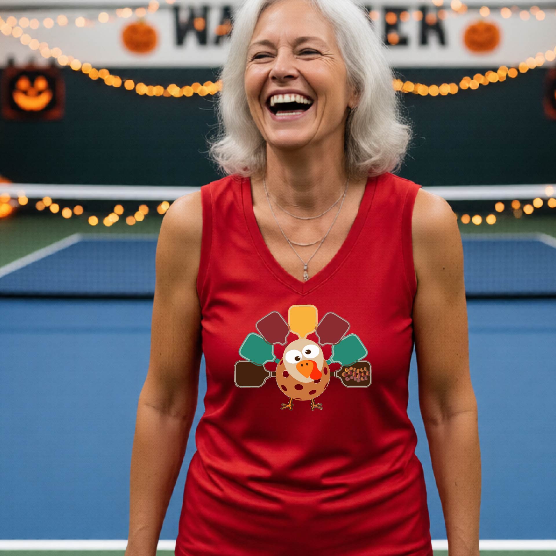 Pickleball Womens Thanksgiving Shirt,Funny Halloween T-Shirt Spooky Season Pickleball Apparel Gift Sleeveless