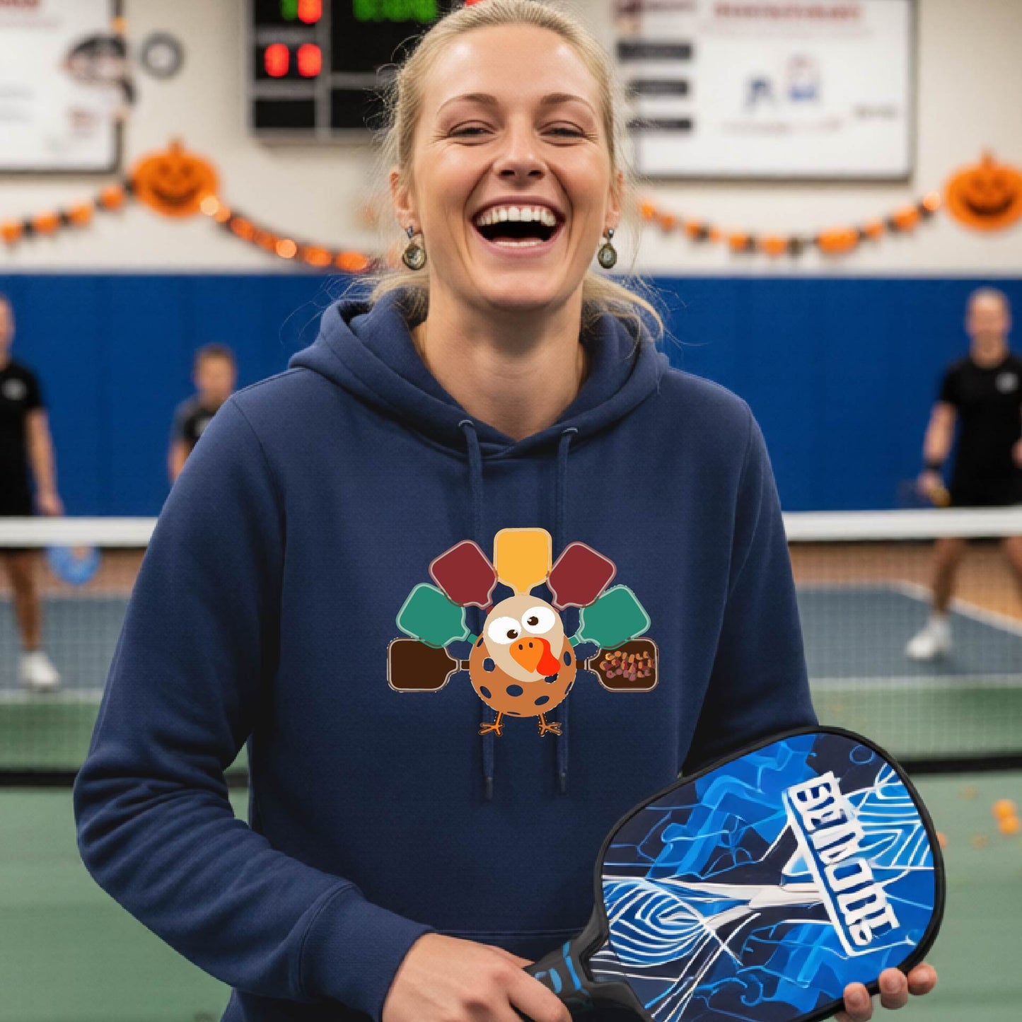 Women's Thanksgiving Holiday Pickleball Hoodie Spooky Season Sweatshirt Pickleball Clothing Pullover