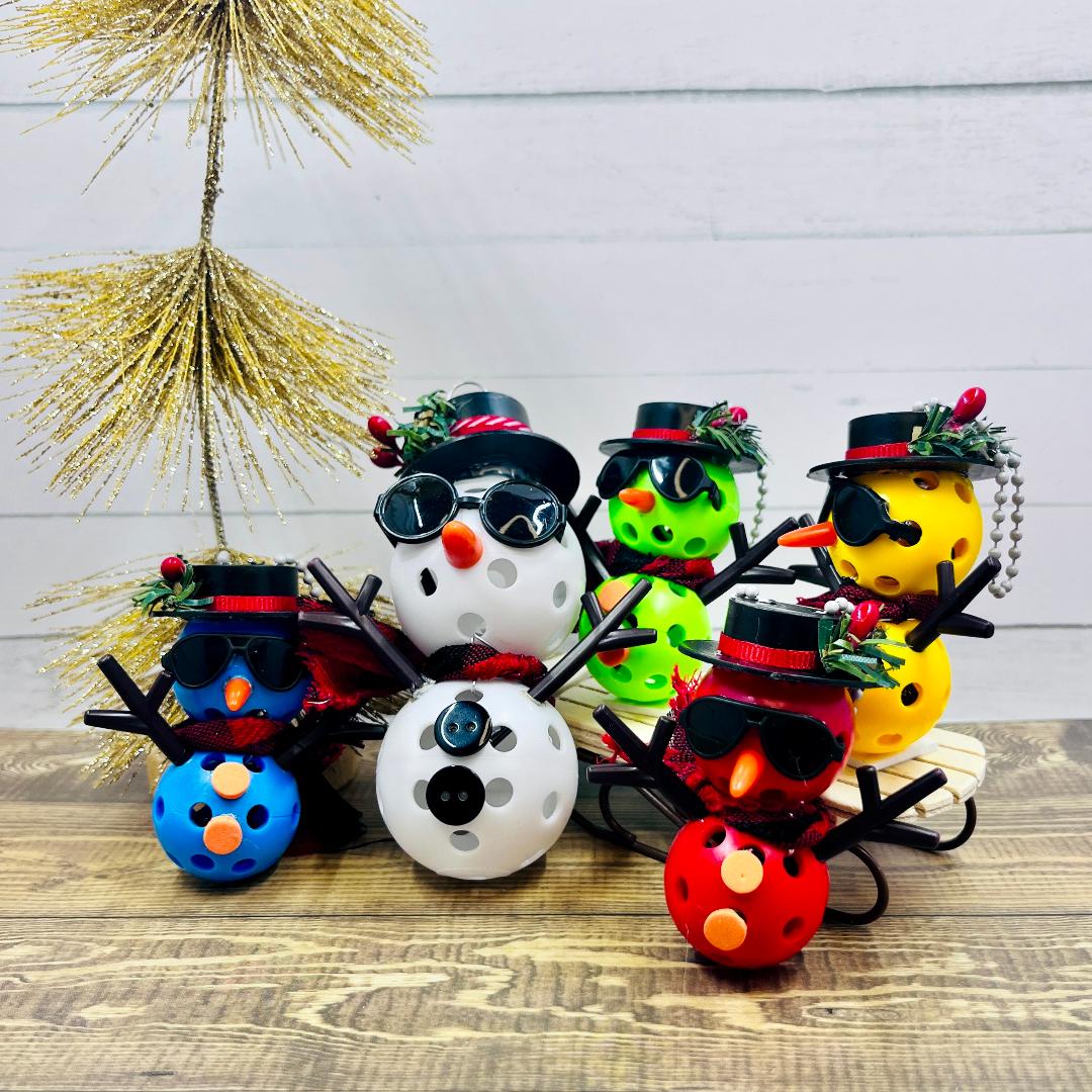 Snowman Pickleball Ornaments | Pickleball Christmas Gifts And Decor