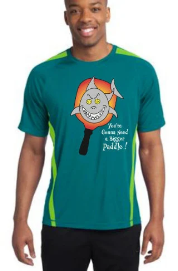 You're Gonna Need a Bigger Paddle (Jaw's Quote) - Men's Short Sleeve Shirt for Pickleball  Pickleball is a one of a kind sport, and you need to have one of kind designs to stand out on the court. Dink Dink Smash offers those designs for you.