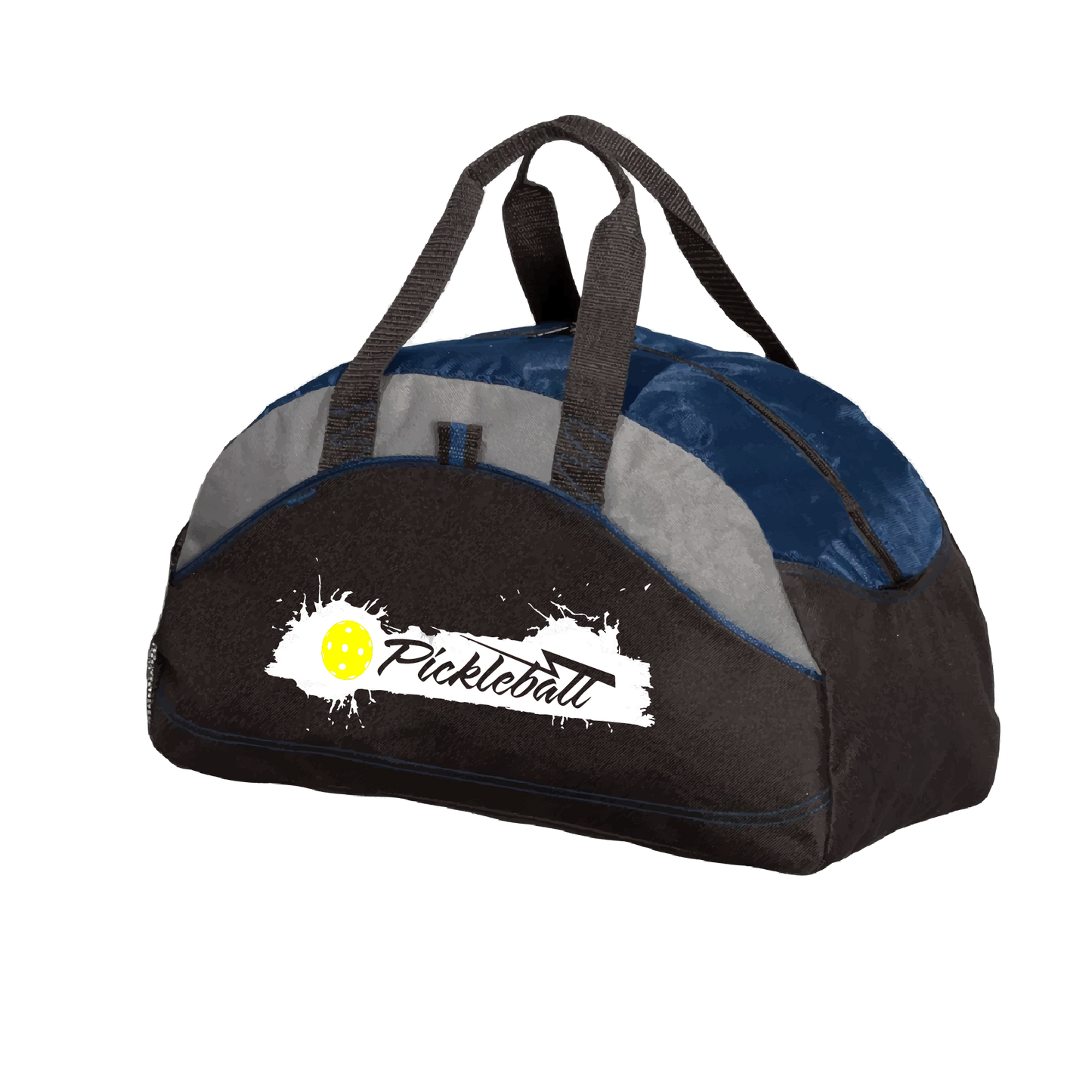 Pickleball Design: Extreme  Carry your gear in comfort and style. This fun pickleball duffel bag is the perfect accessory for all pickleball players needing to keep their gear in one place. This medium sized duffel tote is ideal for all your pickleball activities. The large center compartment allows for plenty of space and the mesh end pocket is perfect for holding a water bottle. Duffel bag comes with an adjustable shoulder strap and the polyester material is durable and easily cleaned.