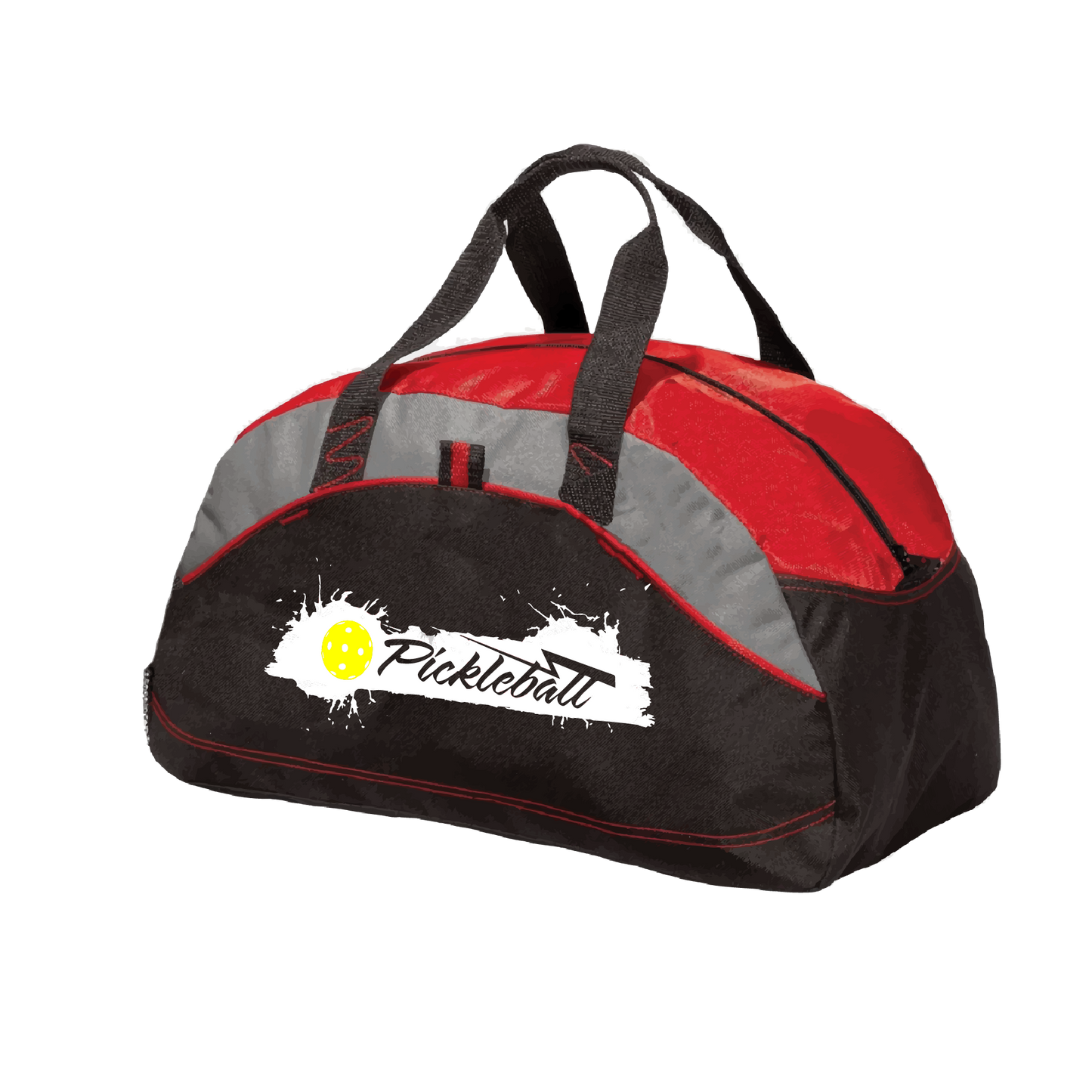 Pickleball Design: Extreme  Carry your gear in comfort and style. This fun pickleball duffel bag is the perfect accessory for all pickleball players needing to keep their gear in one place. This medium sized duffel tote is ideal for all your pickleball activities. The large center compartment allows for plenty of space and the mesh end pocket is perfect for holding a water bottle. Duffel bag comes with an adjustable shoulder strap and the polyester material is durable and easily cleaned.