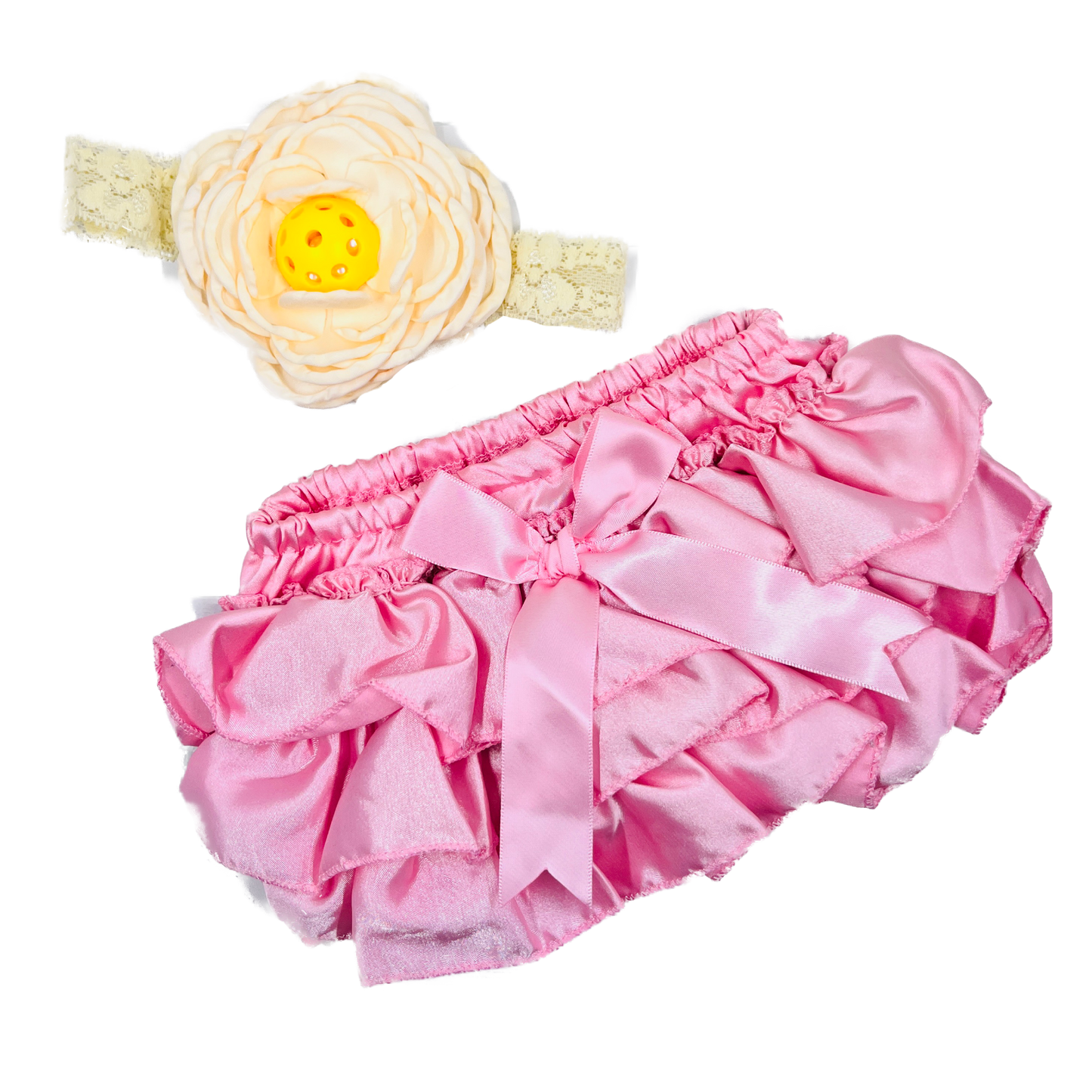 Pickleball Baby Headband and Bloomer set - Infant Pickleball Gift  Super cute infant bloomer with Pickleball headband. These come in limited colors, and styles, so don't miss your opportunity to give this perfect gift!!