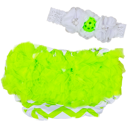 Pickleball Baby Headband and Bloomer set - Infant Pickleball Gift  Super cute infant bloomer with Pickleball headband. These come in limited colors, and styles, so don't miss your opportunity to give this perfect gift!!