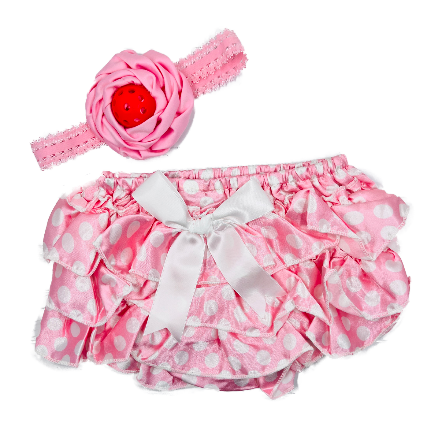 Pickleball Baby Headband and Bloomer set - Infant Pickleball Gift  Super cute infant bloomer with Pickleball headband. These come in limited colors, and styles, so don't miss your opportunity to give this perfect gift!!