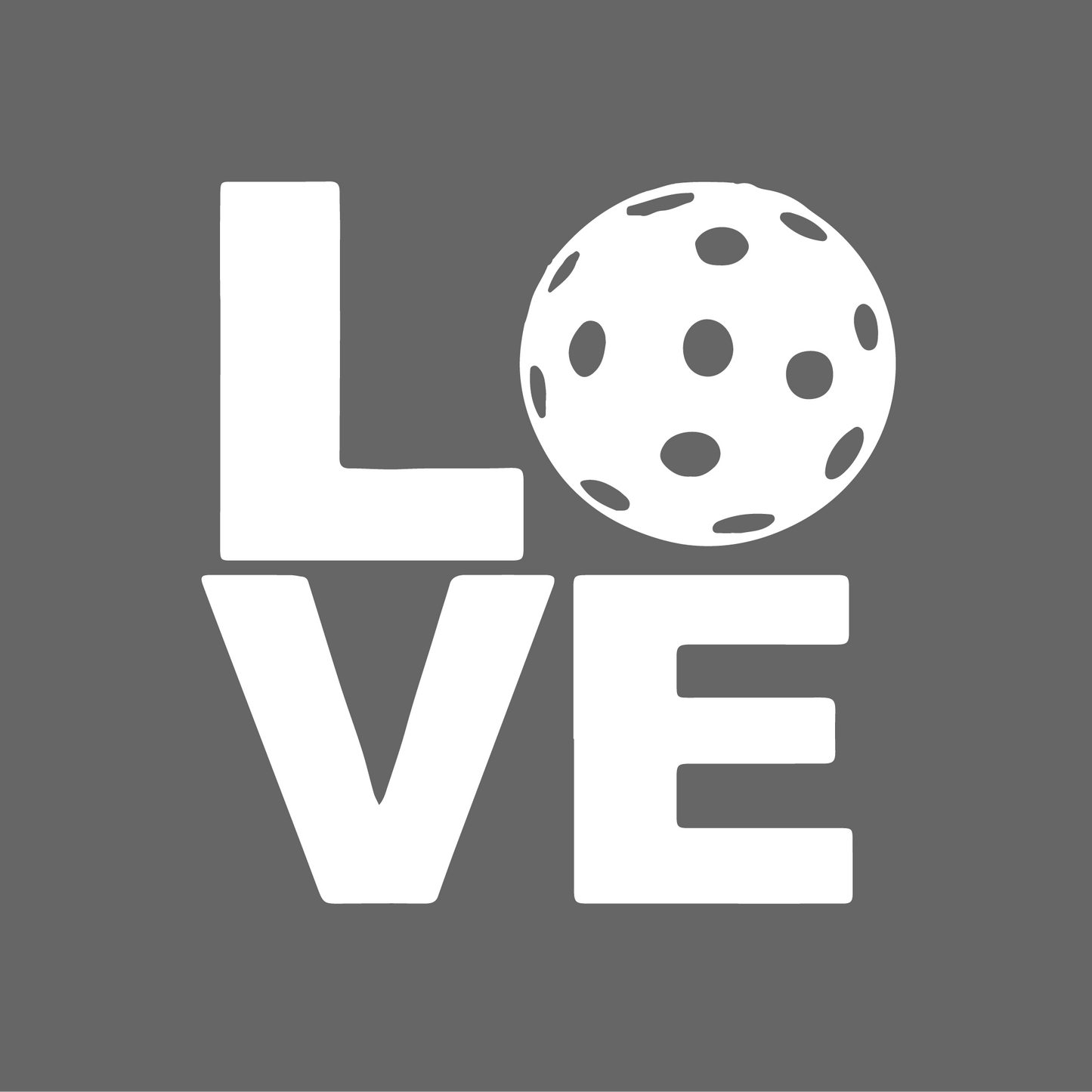 LOVE Pickleball - Car Decal and Water Bottle Decal  Super fun and bold car decal will show off how much you love Pickleball. Several color options, all look great on car windows. Get one for each vehicle and in each color!