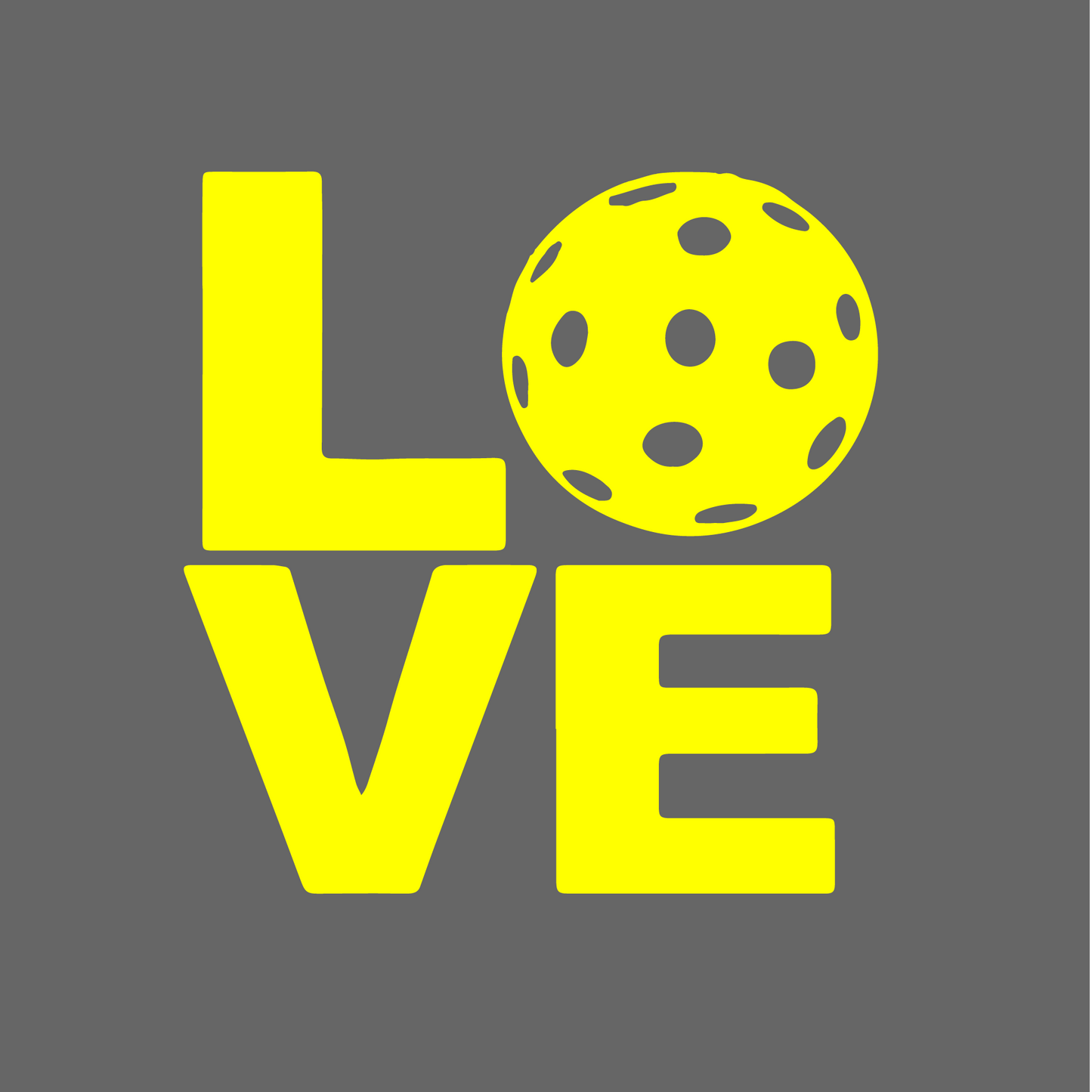 LOVE Pickleball - Car Decal and Water Bottle Decal  Super fun and bold car decal will show off how much you love Pickleball. Several color options, all look great on car windows. Get one for each vehicle and in each color!