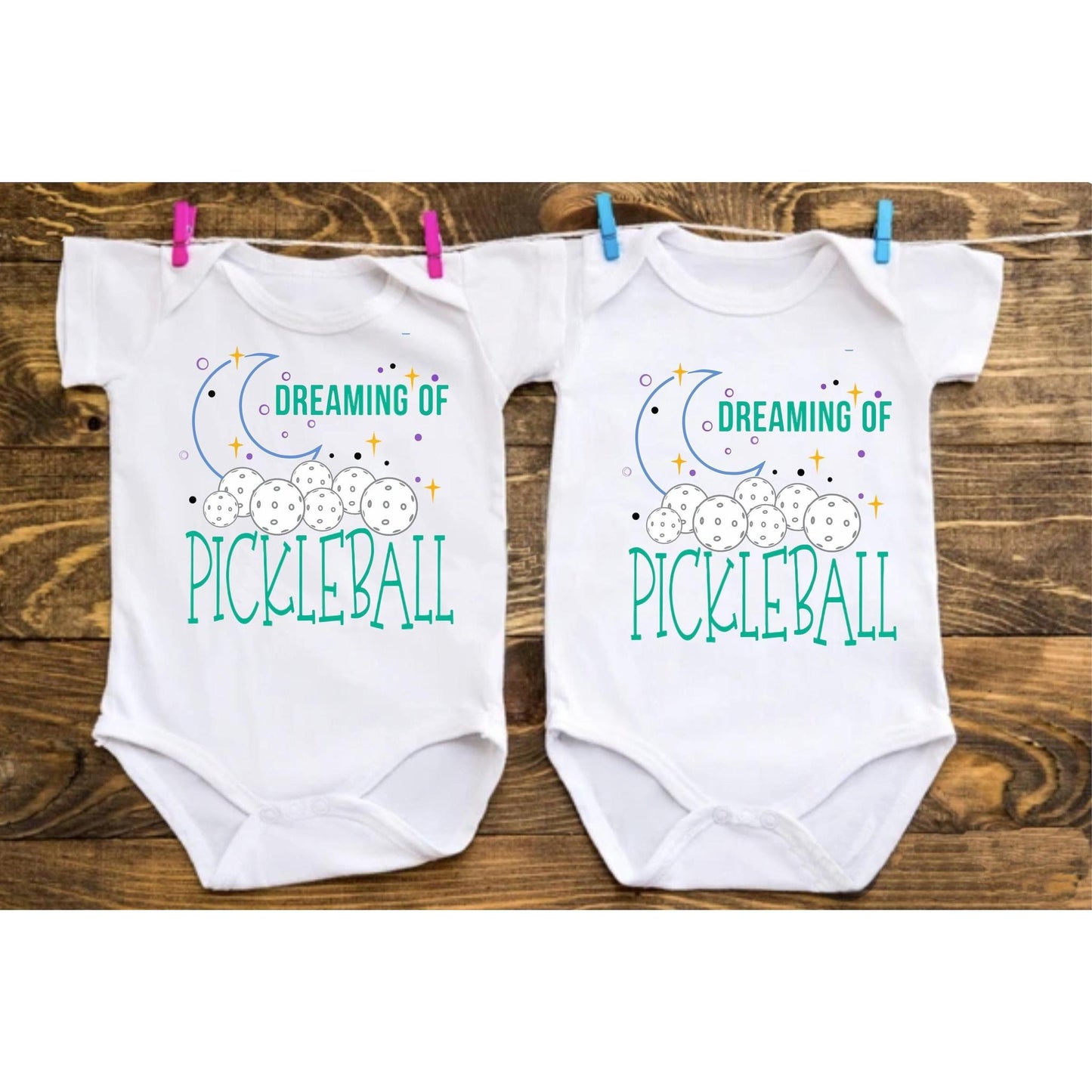 Dreaming Of Pickleball | Clearance Infant Short Sleeve Onesie | 100% Cotton