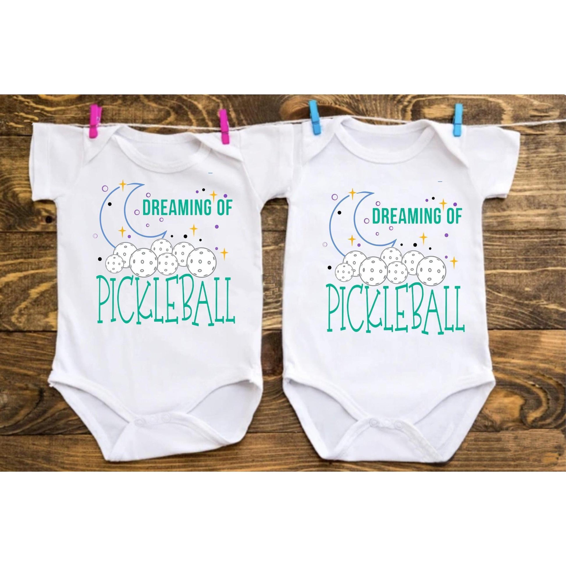 Dreaming Of Pickleball | Clearance Infant Short Sleeve One Piecce Bodysuit | 100% Cotton