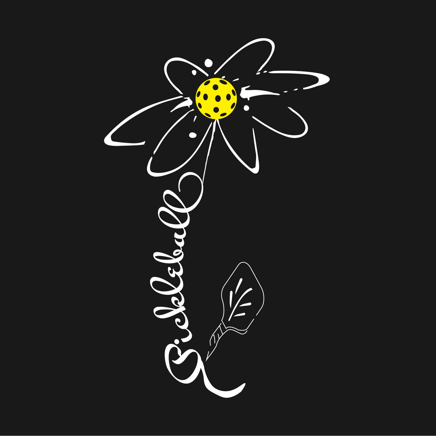 Pickleball Flower | Women’s Short Sleeve Crewneck Athletic Shirts | 100% Polyester