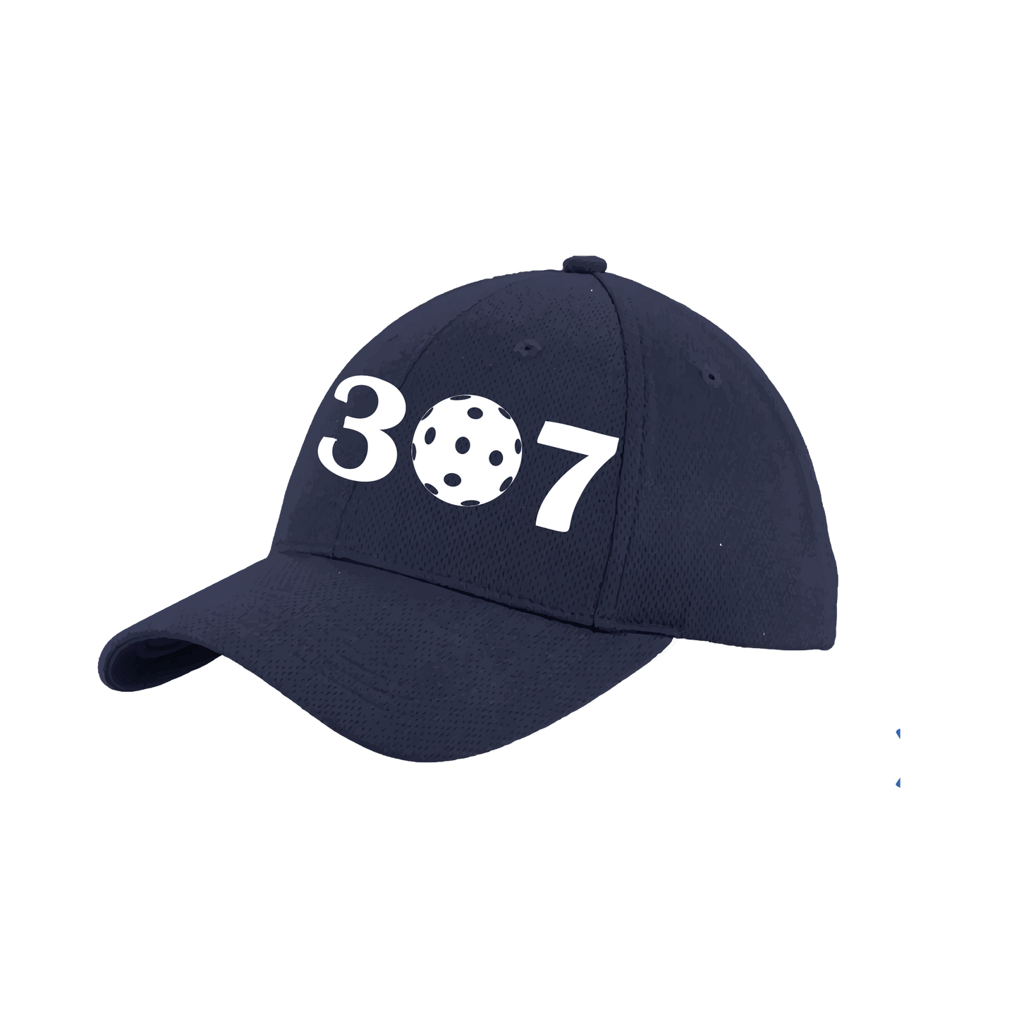 Design: 307 Wyoming Pickleball Club  This fun pickleball hat is the perfect accessory for all pickleball players needing to keep their focus on the game and not the sun. The moisture-wicking material is made of 100% polyester with closed-hole flat back mesh and PosiCharge Technology. The back closure is a hock and loop style made to adjust to every adult.