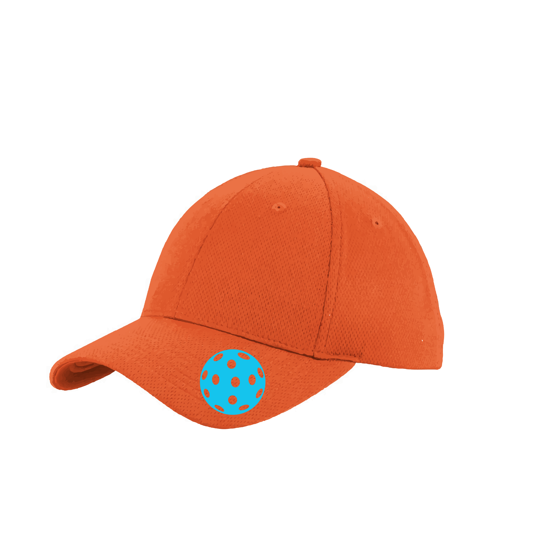 Design: Cyan Pickleball  This fun pickleball hat is the perfect accessory for all pickleball players needing to keep their focus on the game and not the sun. The moisture-wicking material is made of 100% polyester with closed-hole flat back mesh and PosiCharge Technology. The back closure is a hock and loop style made to adjust to every adult.