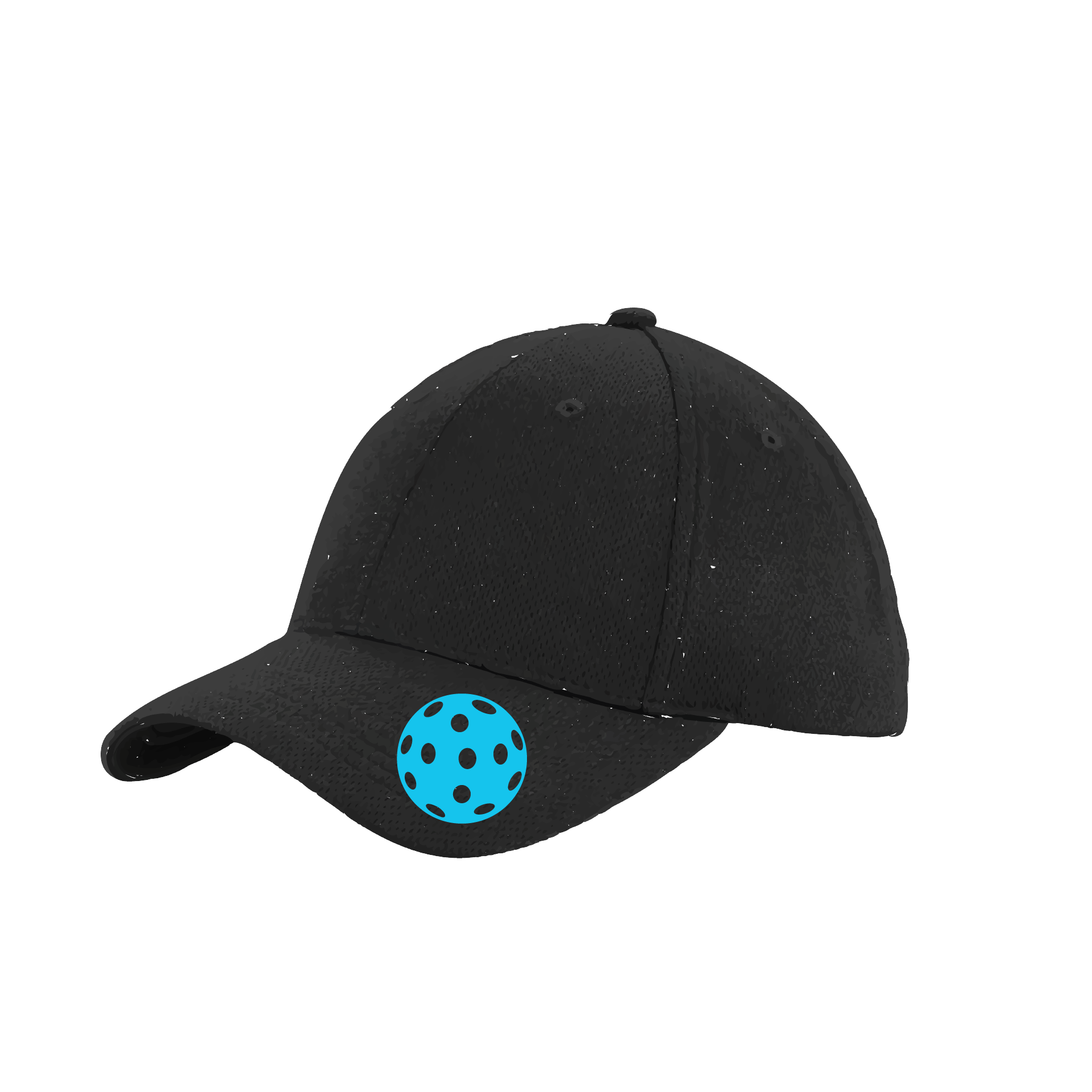 Design: Cyan Pickleball  This fun pickleball hat is the perfect accessory for all pickleball players needing to keep their focus on the game and not the sun. The moisture-wicking material is made of 100% polyester with closed-hole flat back mesh and PosiCharge Technology. The back closure is a hock and loop style made to adjust to every adult.