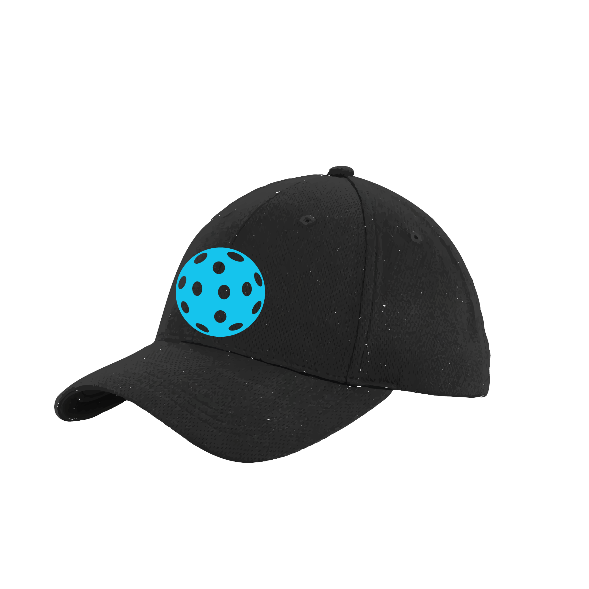 Design: Cyan Pickleball  This fun pickleball hat is the perfect accessory for all pickleball players needing to keep their focus on the game and not the sun. The moisture-wicking material is made of 100% polyester with closed-hole flat back mesh and PosiCharge Technology. The back closure is a hock and loop style made to adjust to every adult.