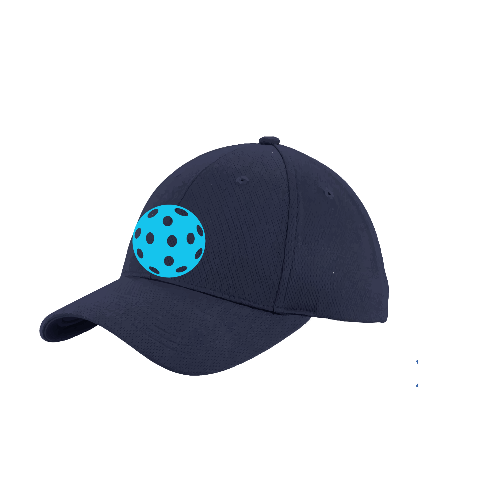 Design: Cyan Pickleball  This fun pickleball hat is the perfect accessory for all pickleball players needing to keep their focus on the game and not the sun. The moisture-wicking material is made of 100% polyester with closed-hole flat back mesh and PosiCharge Technology. The back closure is a hock and loop style made to adjust to every adult.