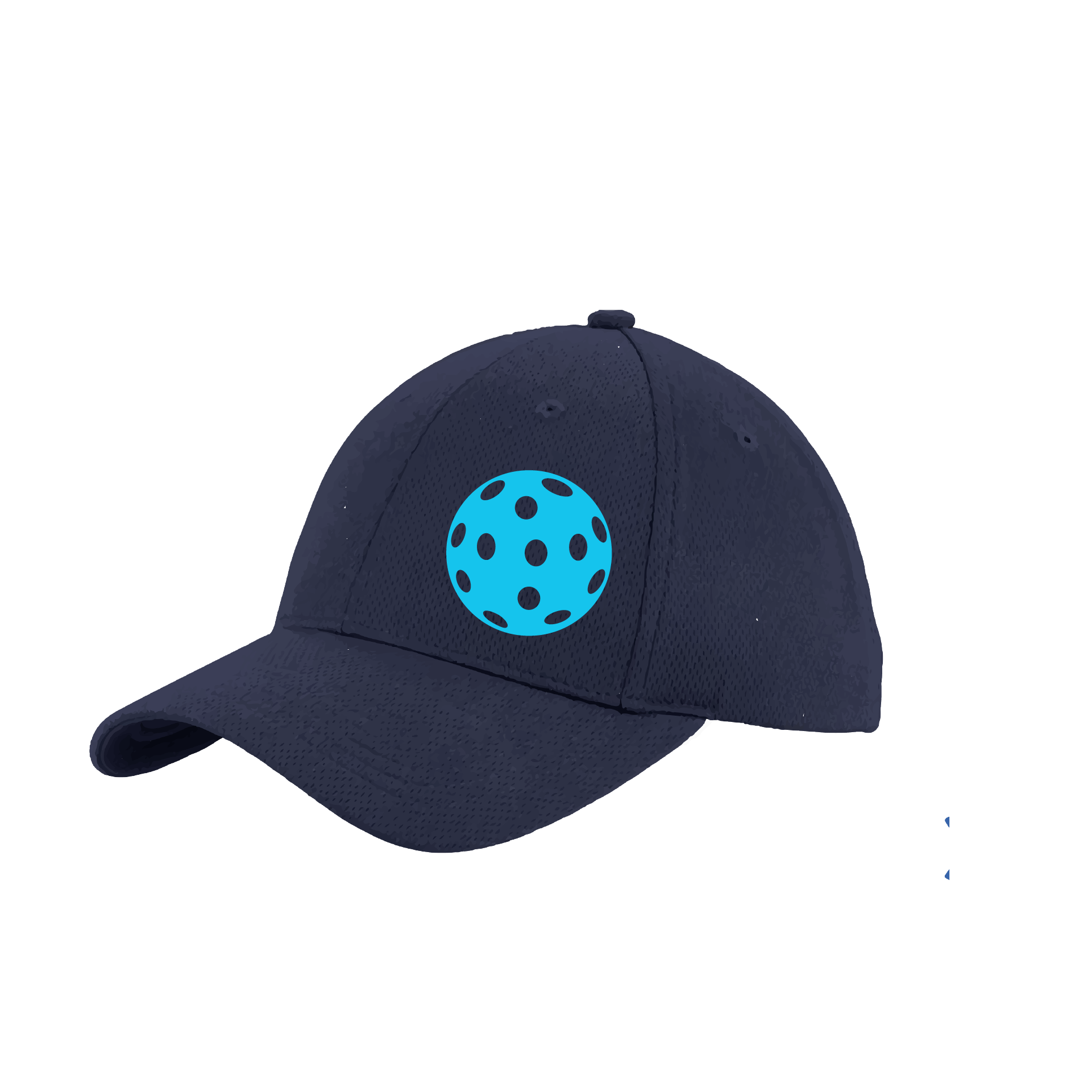 Design: Cyan Pickleball  This fun pickleball hat is the perfect accessory for all pickleball players needing to keep their focus on the game and not the sun. The moisture-wicking material is made of 100% polyester with closed-hole flat back mesh and PosiCharge Technology. The back closure is a hock and loop style made to adjust to every adult.