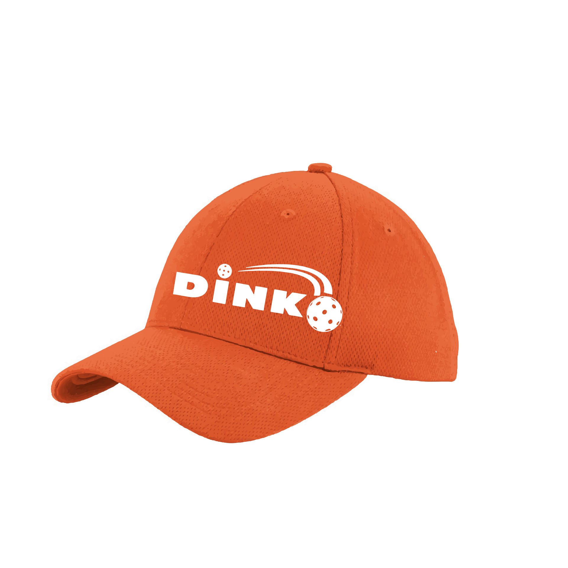 Pickleball Design: Dink  This fun pickleball hat is the perfect accessory for all pickleball players needing to keep their focus on the game and not the sun. The moisture-wicking material is made of 100% polyester with closed-hole flat back mesh and PosiCharge Technology. The back closure is a hock and loop style made to adjust to every adult.