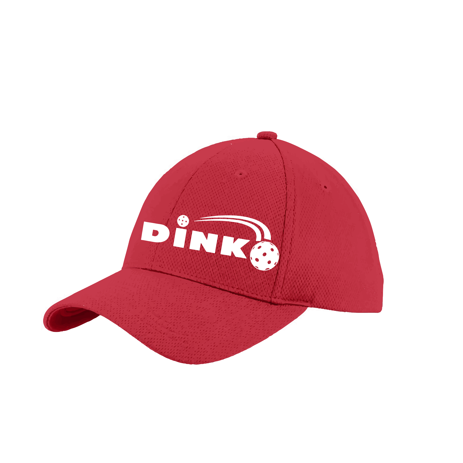 Pickleball Design: Dink  This fun pickleball hat is the perfect accessory for all pickleball players needing to keep their focus on the game and not the sun. The moisture-wicking material is made of 100% polyester with closed-hole flat back mesh and PosiCharge Technology. The back closure is a hock and loop style made to adjust to every adult.