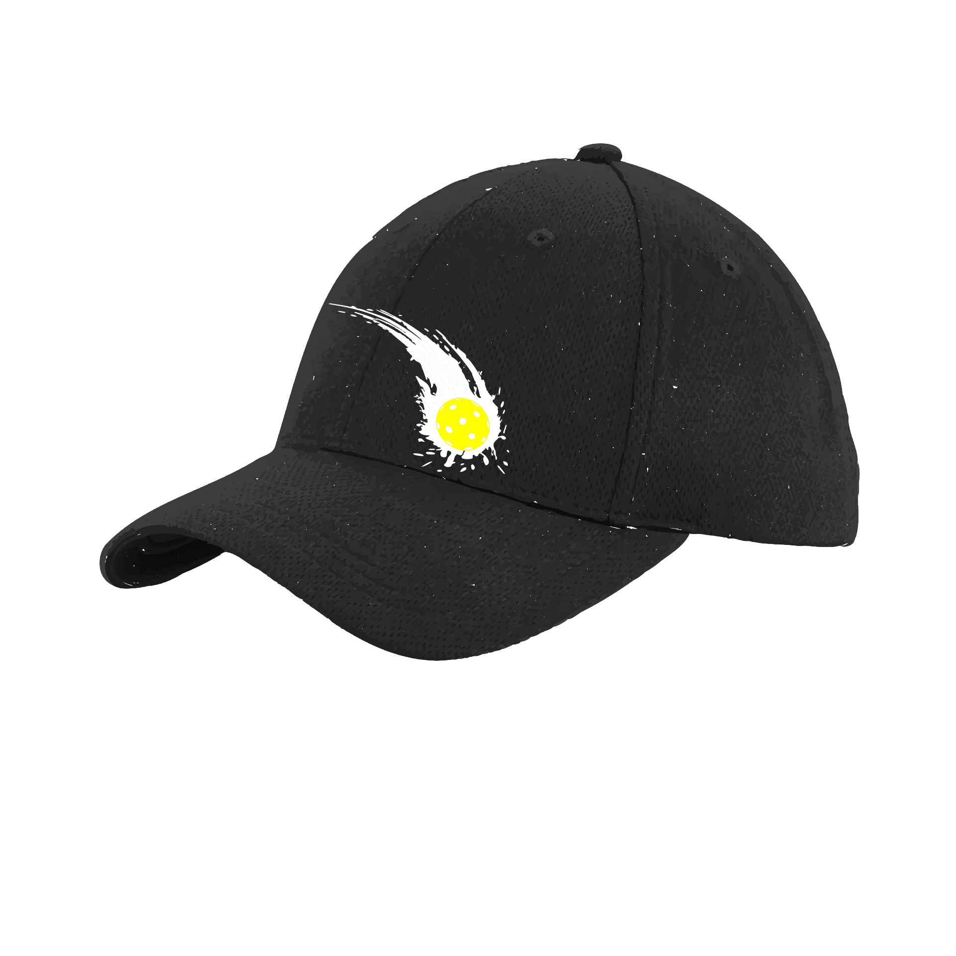 Pickleball Hat Design: Impact Pickleball  This fun pickleball hat is the perfect accessory for all pickleball players needing to keep their focus on the game and not the sun. The moisture-wicking material is made of 100% polyester with closed-hole flat back mesh and PosiCharge Technology. The back closure is a hock and loop style made to adjust to every adult.