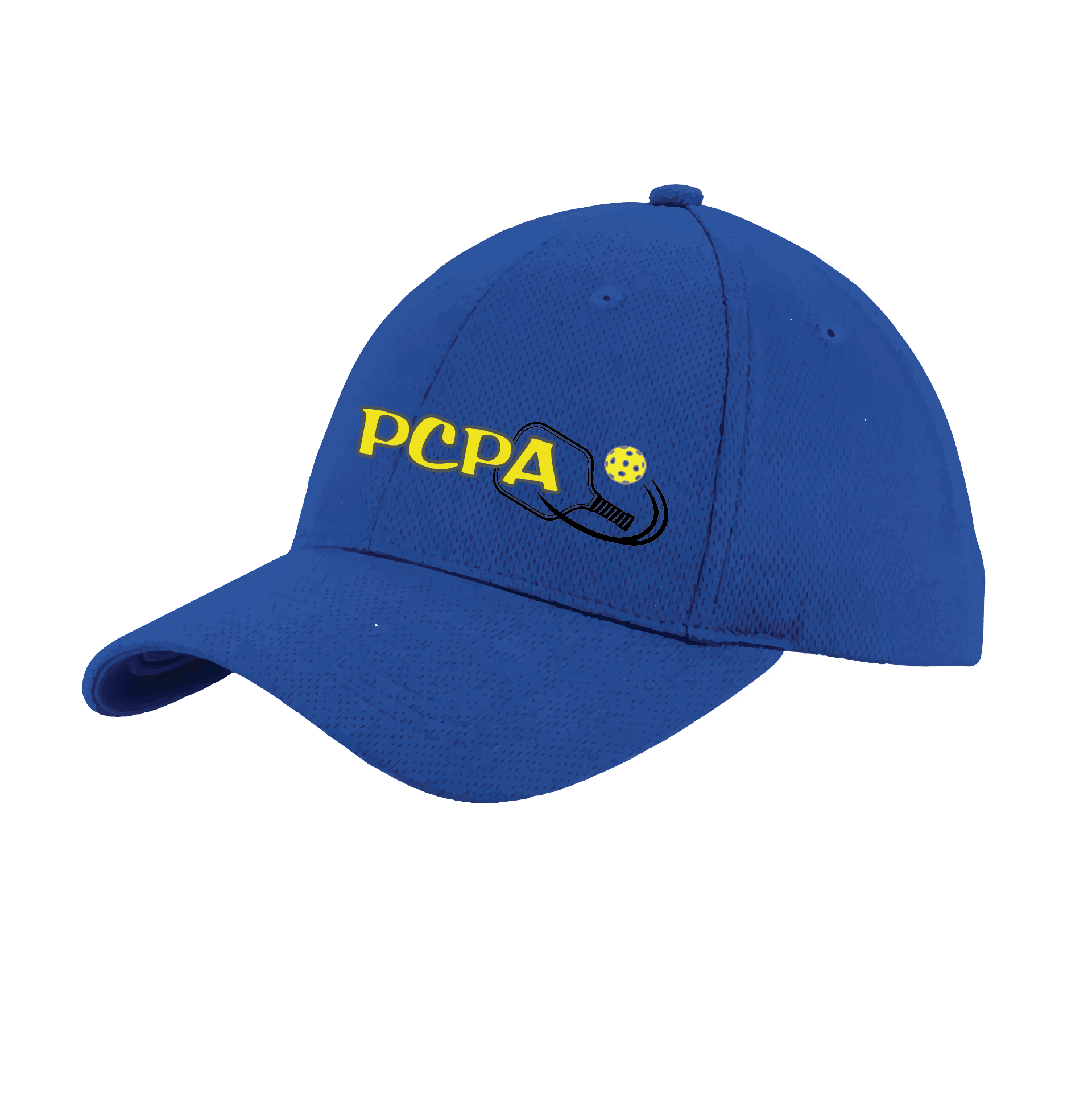 Pickleball Design: Pueblo County Pickleball Association (Black Design)  This fun pickleball hat is the perfect accessory for all pickleball players needing to keep their focus on the game and not the sun. The moisture-wicking material is made of 100% polyester with closed-hole flat back mesh and PosiCharge Technology. The back closure is a hock and loop style made to adjust to every adult.