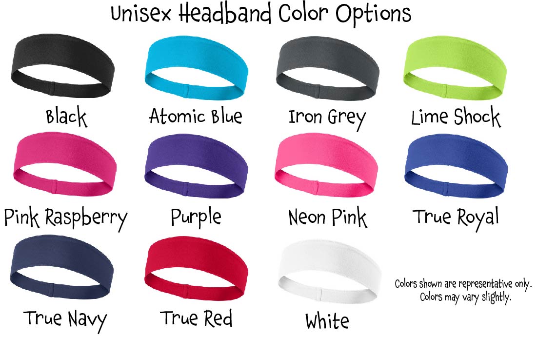 Pickleballs Customizable (Colors Cyan, Green, Orange, Pink, Purple, Rainbow, White, Yellow) | Pickleball Headband | 100% Polyester