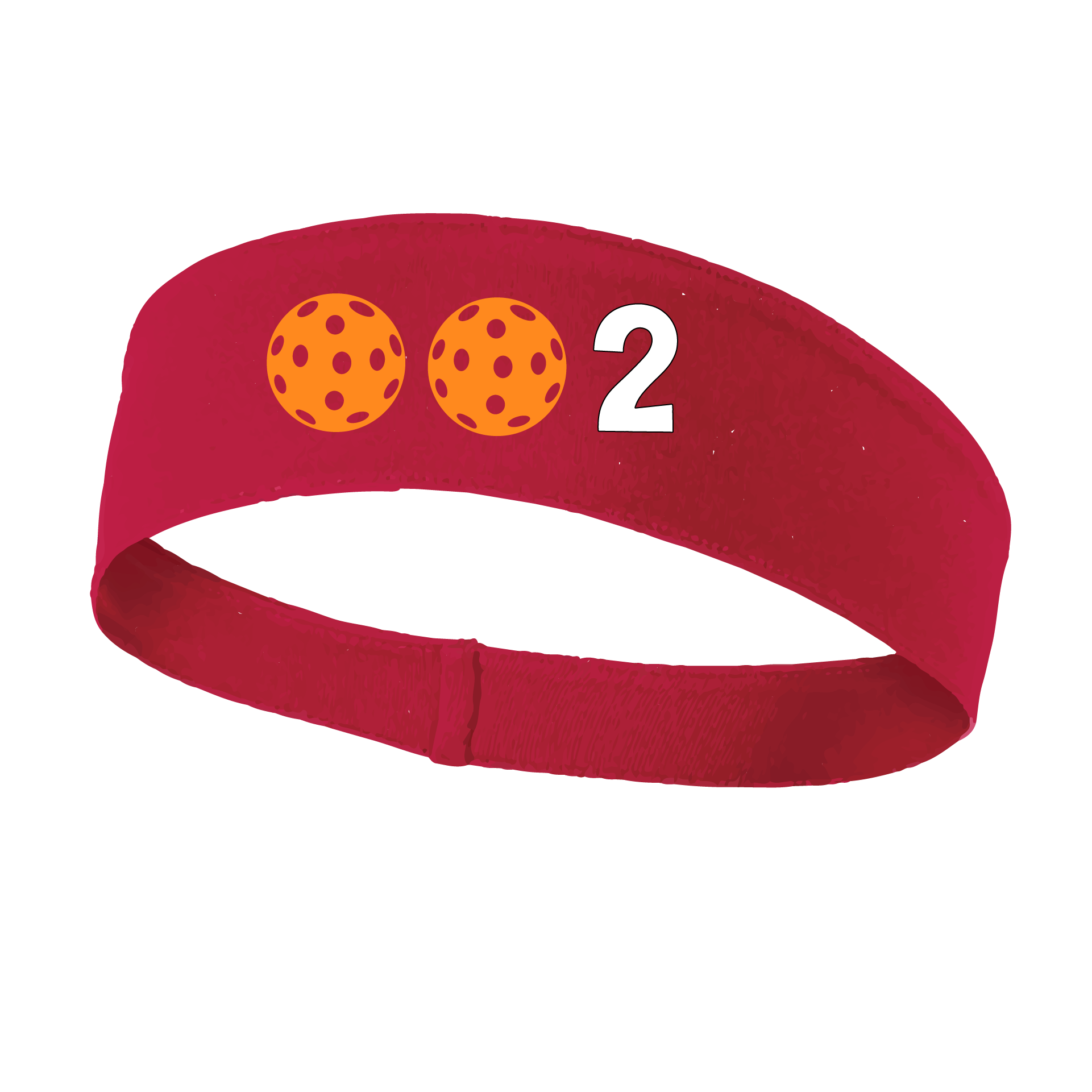 Design: 002 with Customizable Ball Colors  This fun, pickleball designed, moisture-wicking headband narrows in the back to fit more securely. Single-needle top-stitched edging. These headbands come in a variety of colors. Truly shows your love for the sport of pickleball!!