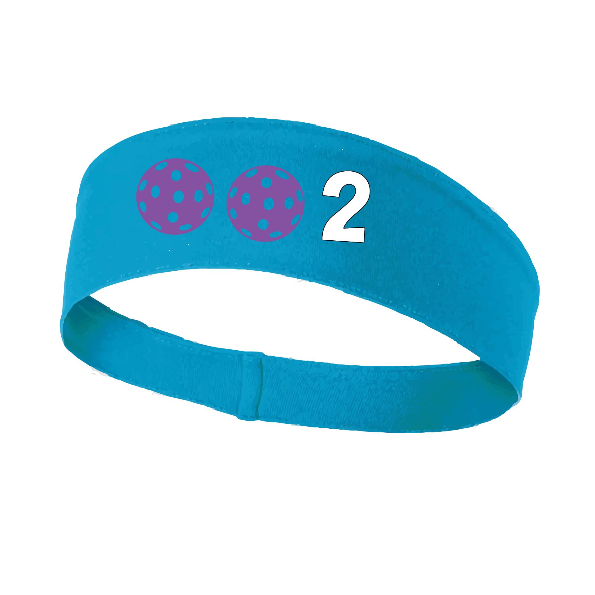 Design: 002 with Customizable Ball Colors  This fun, pickleball designed, moisture-wicking headband narrows in the back to fit more securely. Single-needle top-stitched edging. These headbands come in a variety of colors. Truly shows your love for the sport of pickleball!!