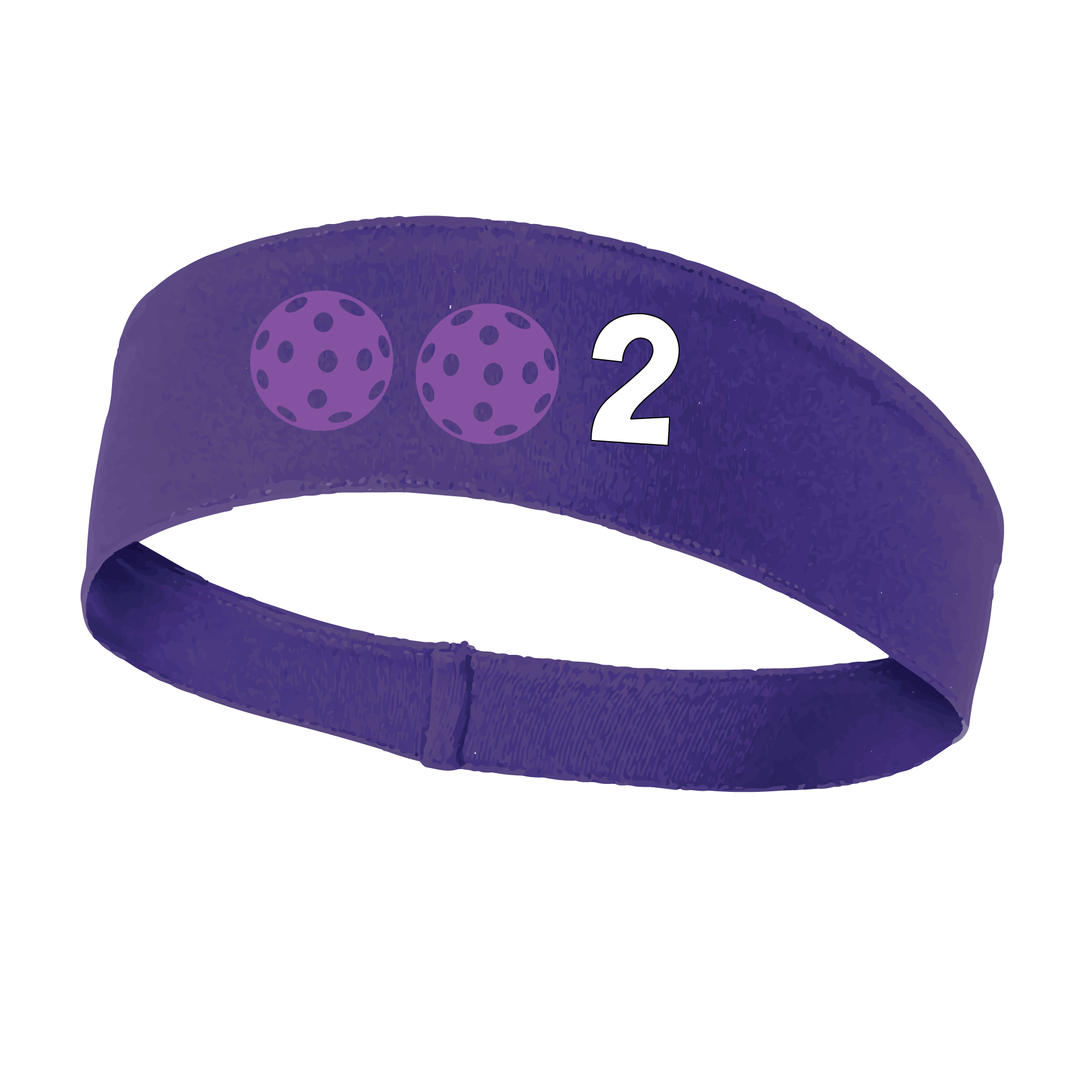 Design: 002 with Customizable Ball Colors  This fun, pickleball designed, moisture-wicking headband narrows in the back to fit more securely. Single-needle top-stitched edging. These headbands come in a variety of colors. Truly shows your love for the sport of pickleball!!