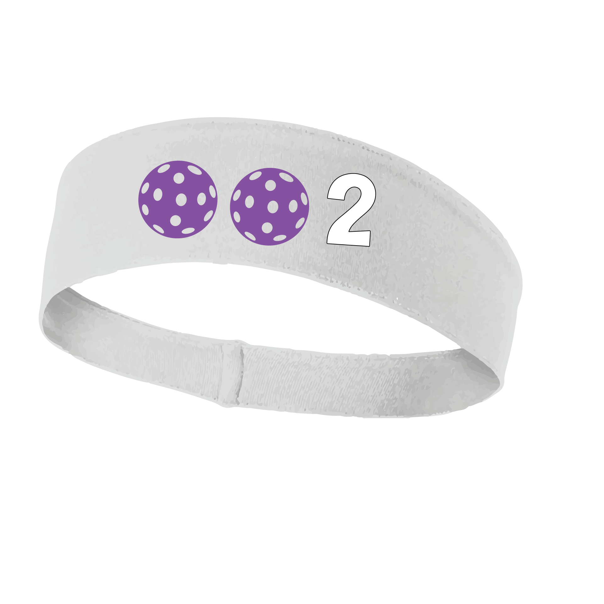 Design: 002 with Customizable Ball Colors  This fun, pickleball designed, moisture-wicking headband narrows in the back to fit more securely. Single-needle top-stitched edging. These headbands come in a variety of colors. Truly shows your love for the sport of pickleball!!