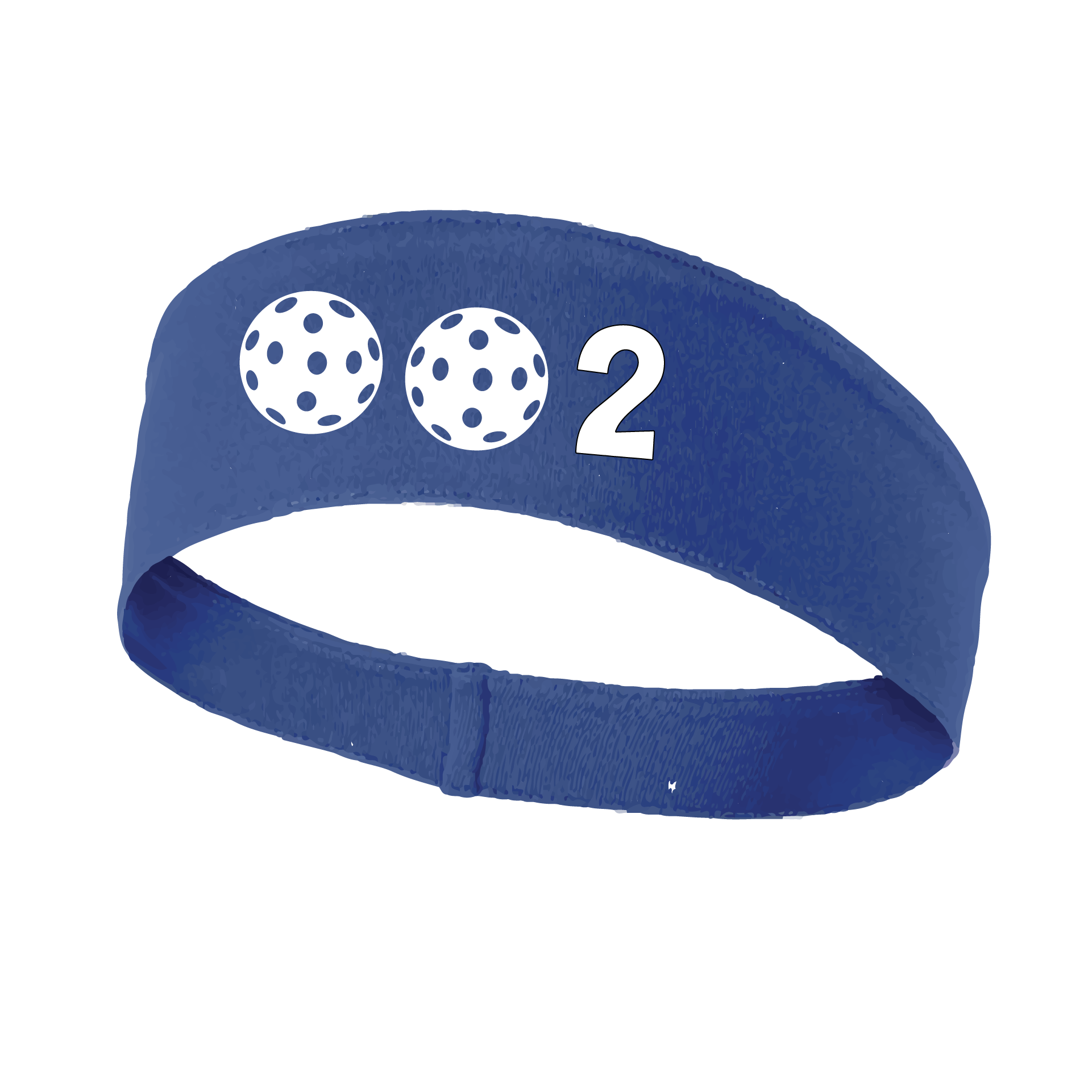 Design: 002 with Customizable Ball Colors  This fun, pickleball designed, moisture-wicking headband narrows in the back to fit more securely. Single-needle top-stitched edging. These headbands come in a variety of colors. Truly shows your love for the sport of pickleball!!