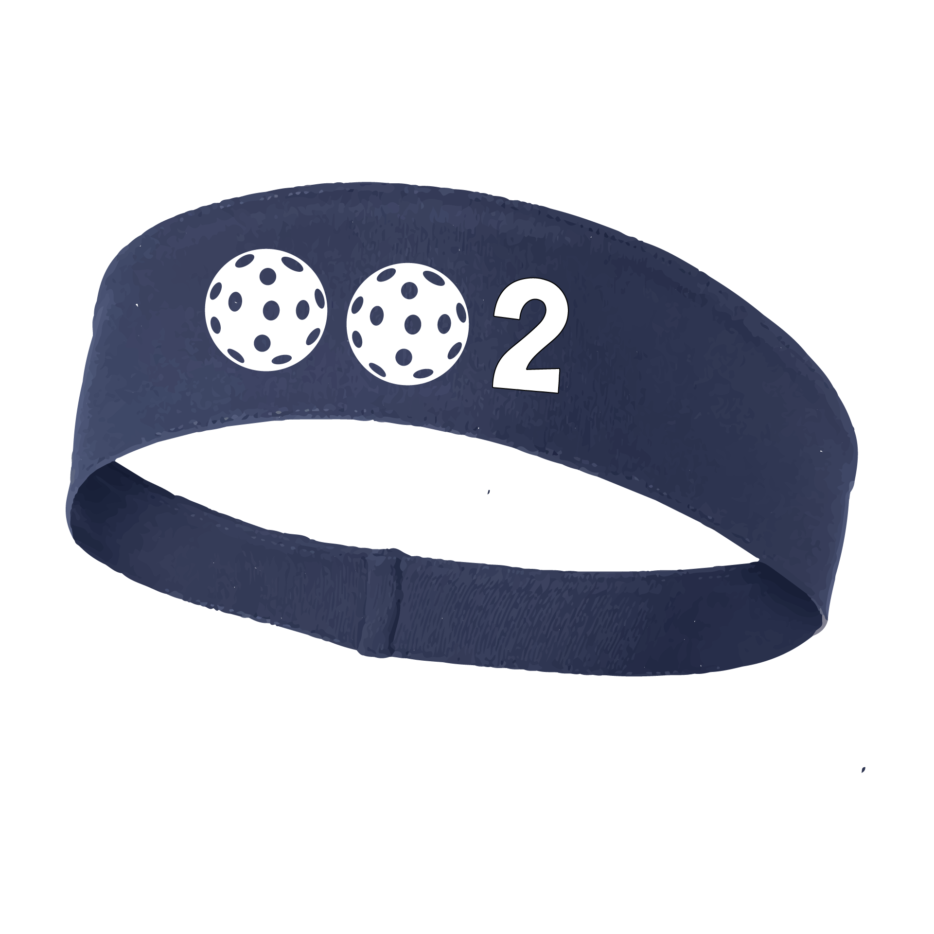 Design: 002 with Customizable Ball Colors  This fun, pickleball designed, moisture-wicking headband narrows in the back to fit more securely. Single-needle top-stitched edging. These headbands come in a variety of colors. Truly shows your love for the sport of pickleball!!